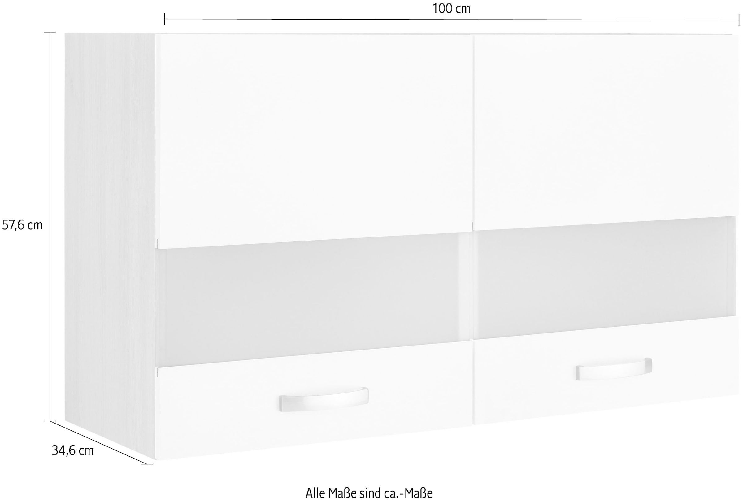 OPTIFIT Glashängeschrank »Faro«, mit Metallgriffen, Breite 100 cm