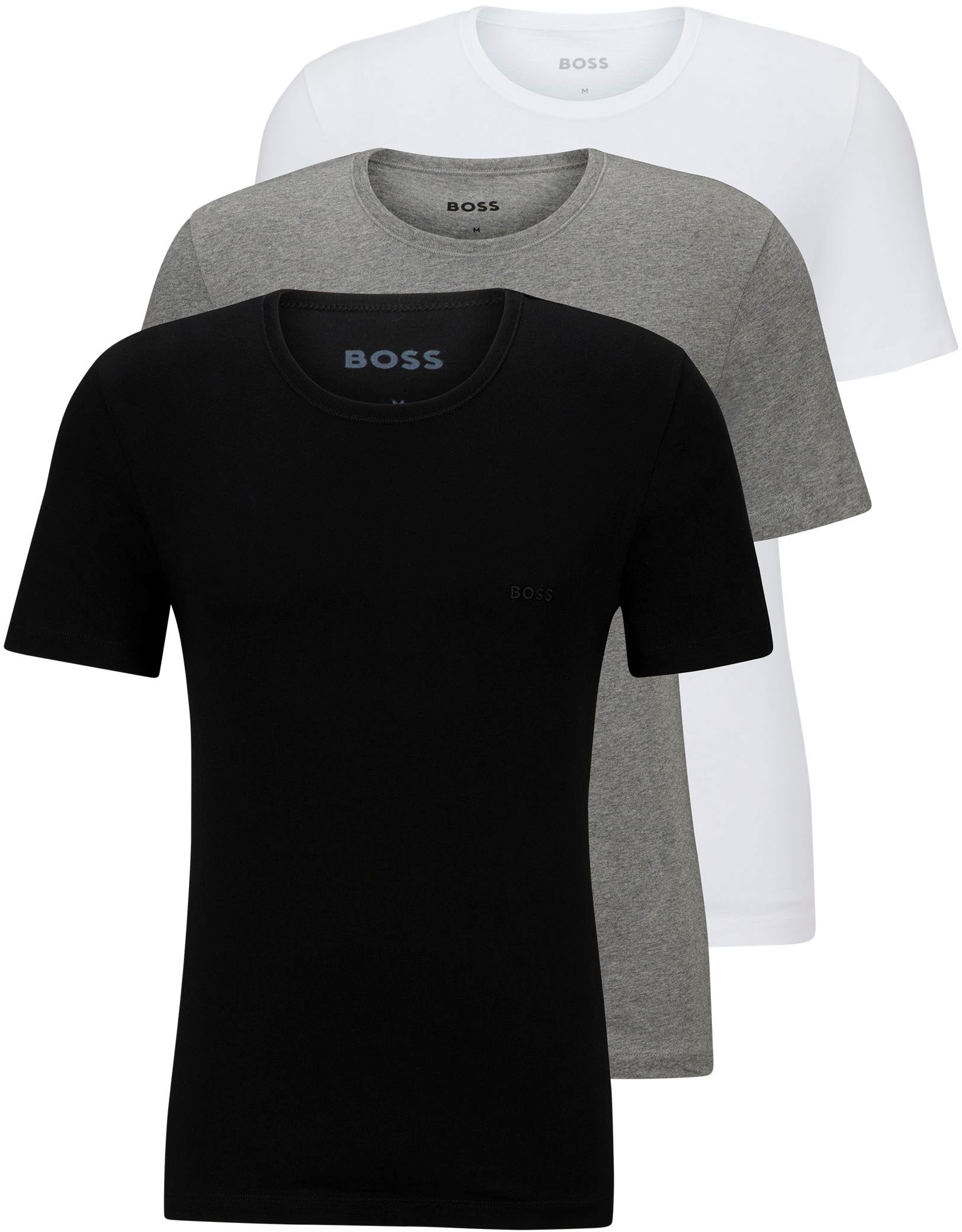 BOSS T-Shirt »Rundhals BOSS ONE x David Beckham«, (Packung, 3 tlg., 3er-Pack), mit dezentem BOSS Logo-Print