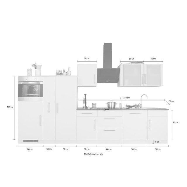 wiho Küchen Küchenzeile »Cali«, ohne E-Geräte, Breite 360 cm online kaufen