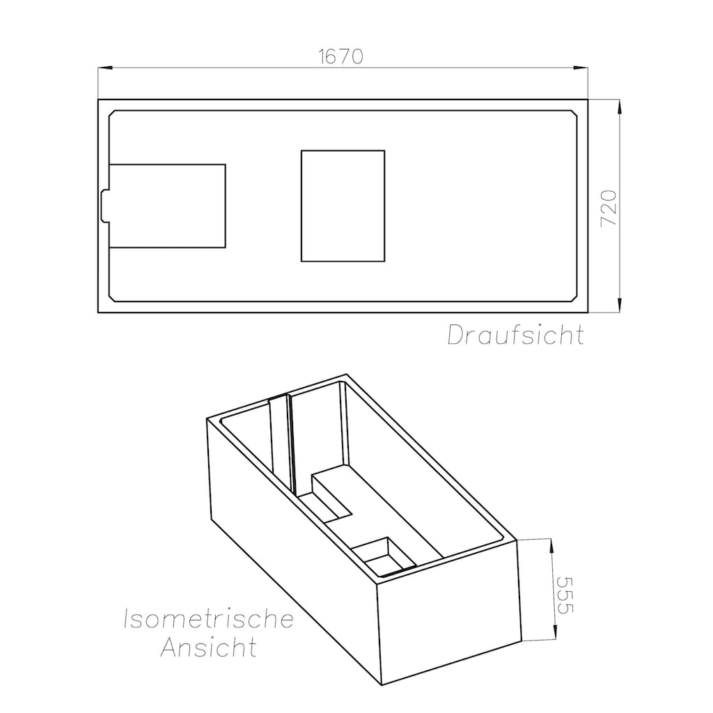 OTTOFOND Badewanne »Julia«, (Komplett-Set, 3 tlg.)