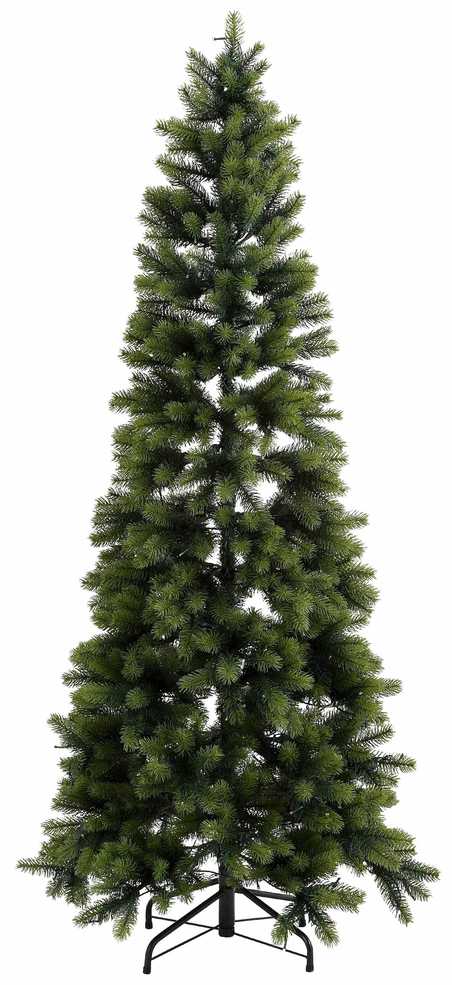 Creativ deco Künstlicher Weihnachtsbaum »Weihnachtsdeko, künstlicher Christbaum, Tannenbaum«, in schlanker Form, mit LED-Lichterkette