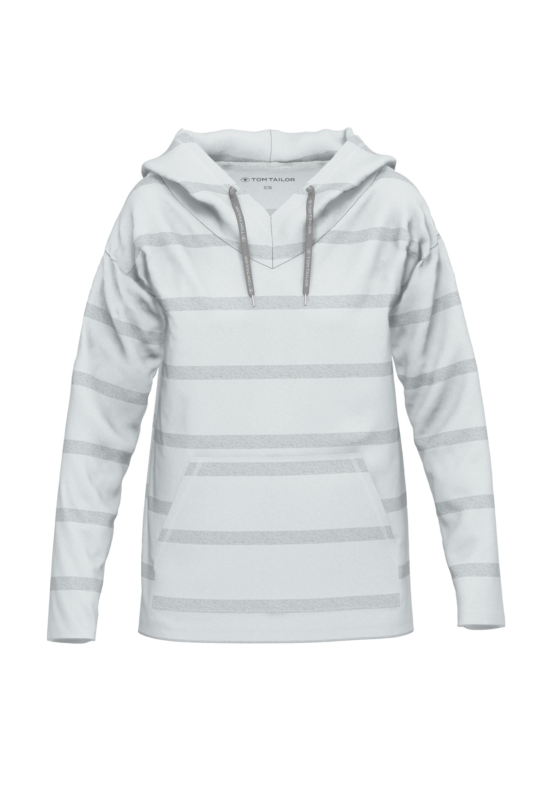TOM TAILOR Kapuzensweatshirt »Manila«, Baumwollmix, Langarm, mit Kapuze, Streifendesign, atmungsaktiv, bequem