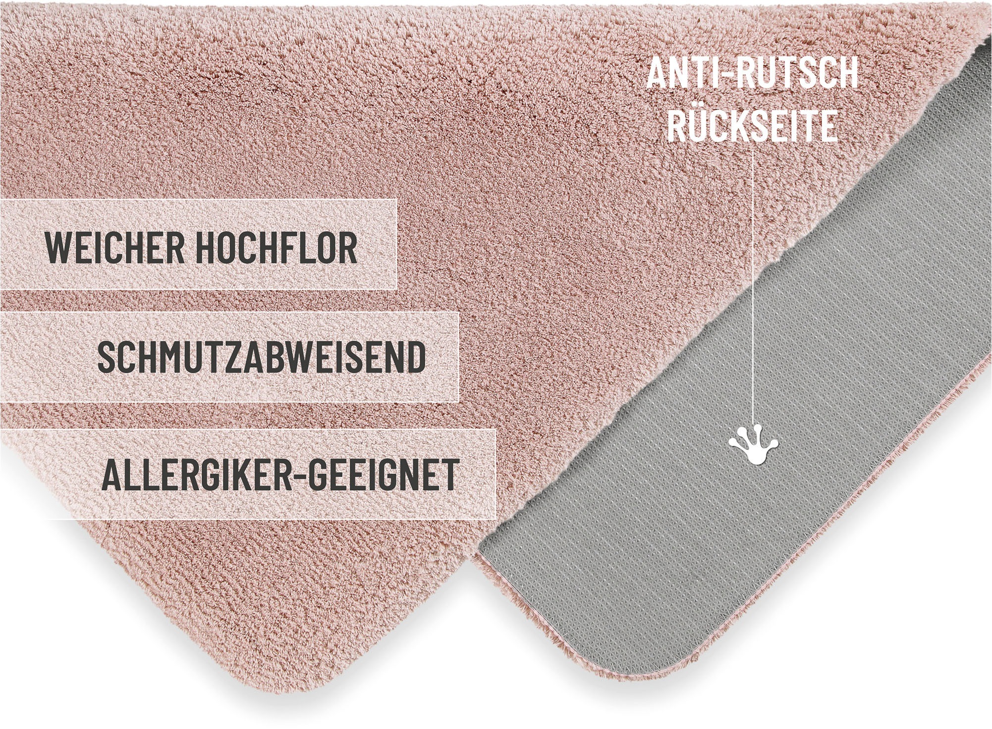 Homie Living Badematte »Porto Azzurro«, rutschhemmend beschichtet, fußbodenheizungsgeeignet-schnell trocknend, Badteppich, uni, rechteckig & rund, waschbar, Badezimmerteppich