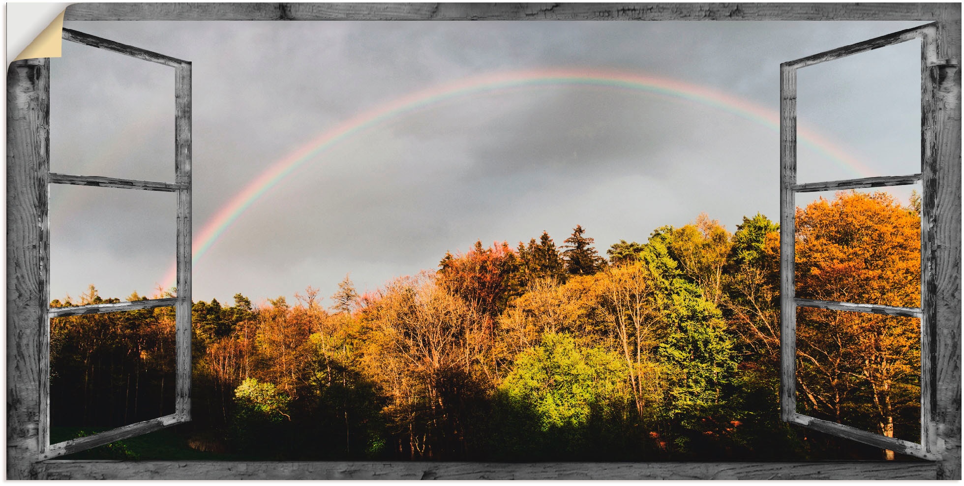 Artland Wandbild »Fensterblick - Regenbogen«, Fensterblick, (1 St.), als Le günstig online kaufen