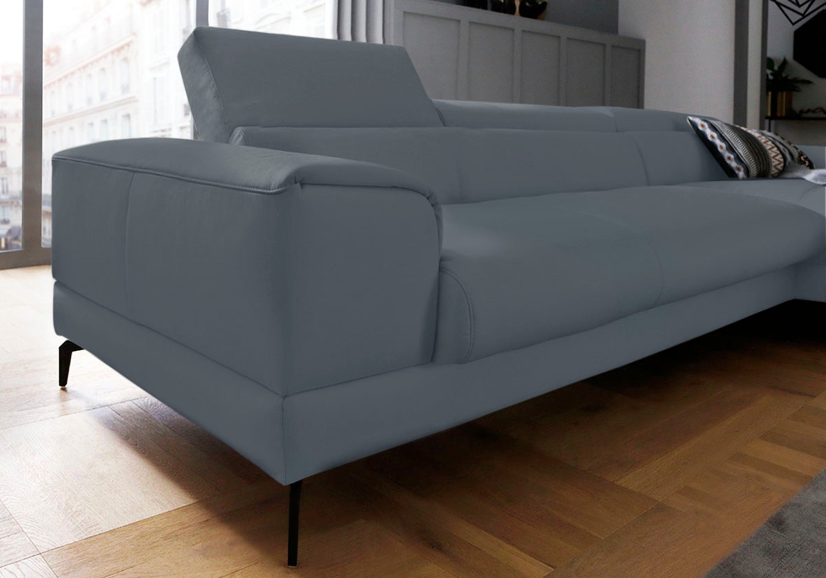 W.SCHILLIG Ecksofa »piedroo, Designsofa mit tollem Sitzkomfort, bequem, L-Form«, Kopfteilverstellung, wahlweise mit Sitztiefenverstellung, Breite 343cm