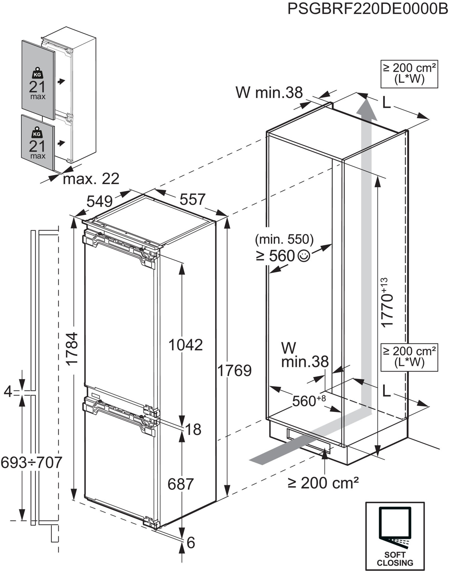 AEG Einbaukühlgefrierkombination 9000 »TSC9V183DC«, MultiChill 0°-Schublade: Maximal flexible Kühlung