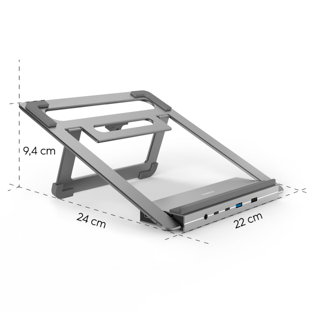 Hama Laptop-Dockingstation »USB-C Docking Station, Stand Notebook Halterung 12Ports für Laptop«