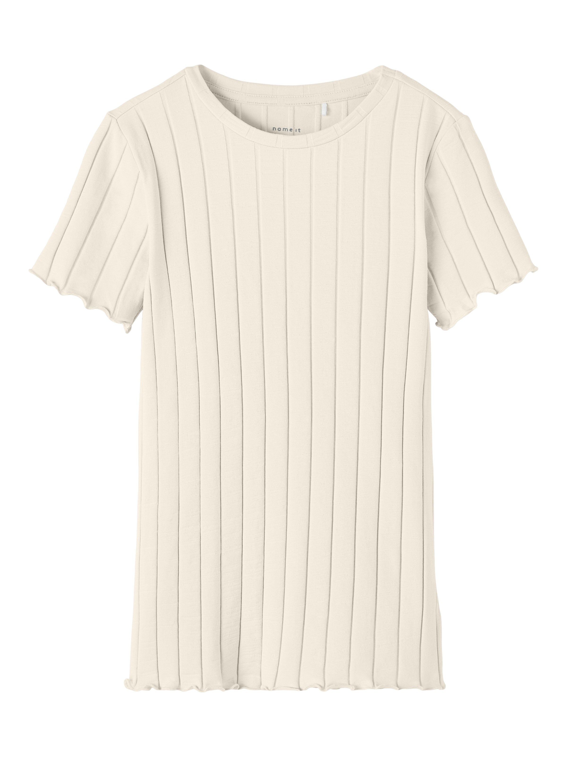 Name It T-Shirt »NKFNORALINA SS TOP NOOS«, tolle Rippen-Qualität und dadurch gewellte Säume am Arm und am Saum