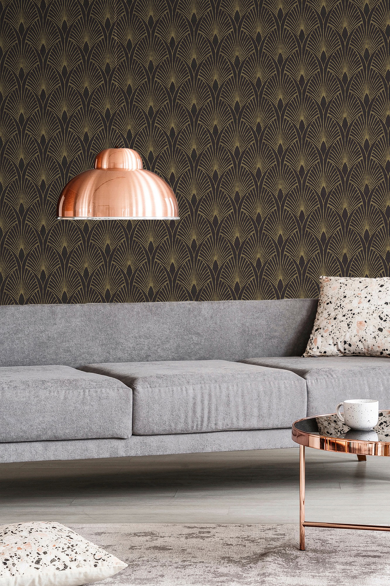 living walls Vliestapete »New Walls 50's Glam Art Deco Optik«, Barock-ornamental-gemustert, Tapete Art Deco Tapeten Wohnzimmer Schlafzimmer Küche Flur Design Büro