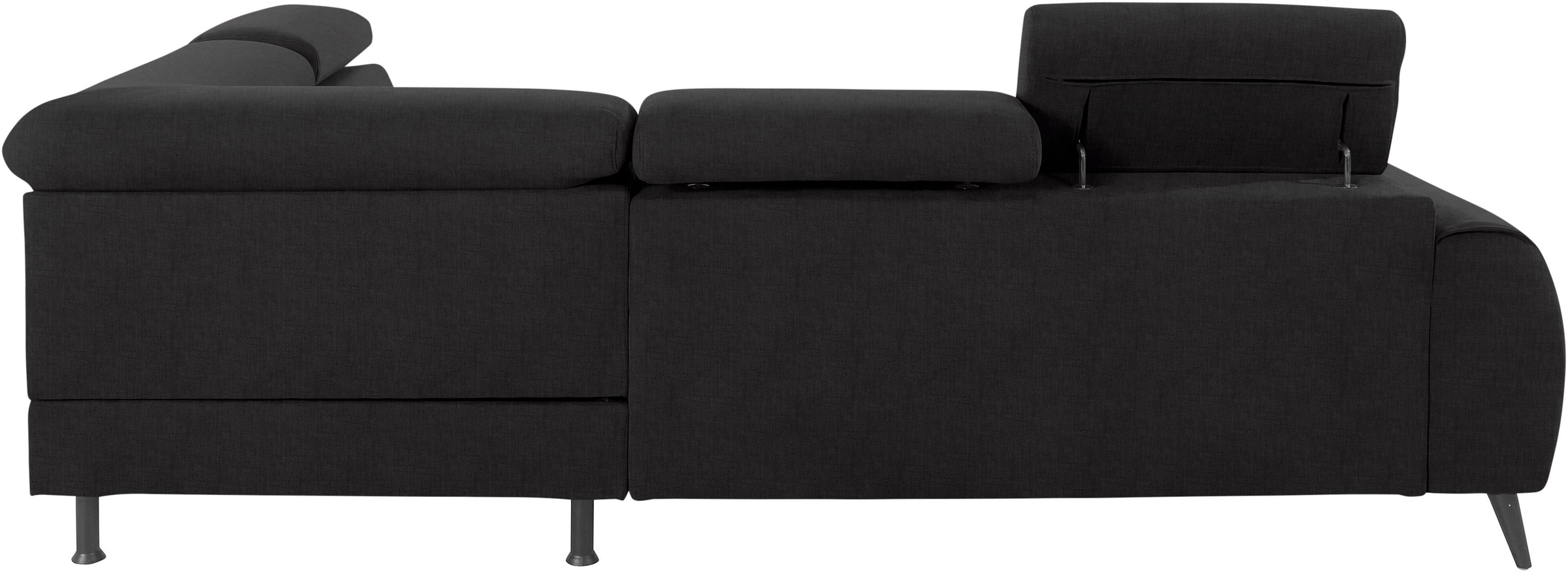 COTTA Ecksofa »Mia L-Form mit 3 Zierkissen«, wahlweise mit Bettfunktion, Bettkasten, Beleuchtung & Wireless-Charger