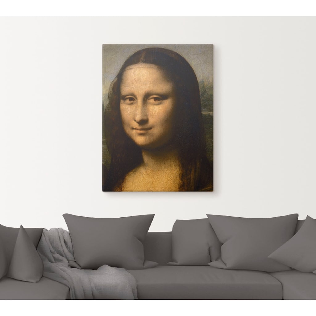 Artland Leinwandbild »Mona Lisa. Detail Kopf. 1503-1506«, Frau, (1 St.)