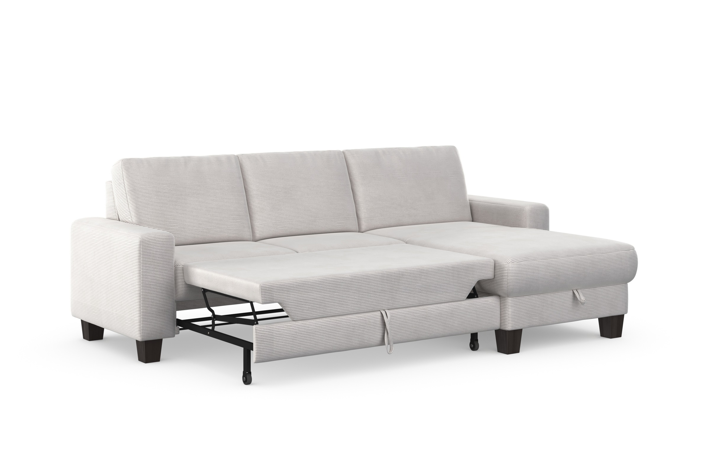 Home affaire Ecksofa »Summer L-Form«, mit Recamiere, mit oder ohne Bettfunktion und Bettkasten, Cord-Bezug