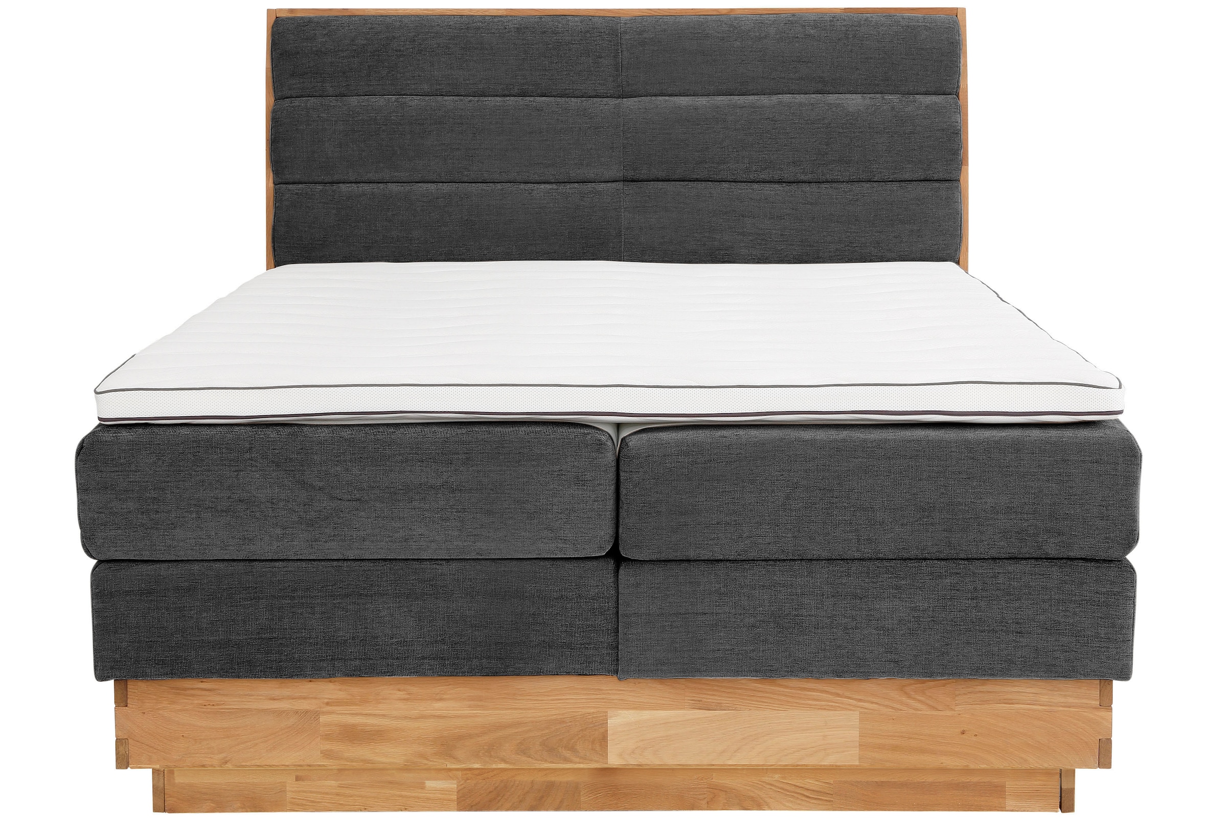 OTTO products Boxspringbett »Jenna«, ohne LED-Beleuchtung, mit zertifizierten, recycelten Bezugsstoffen