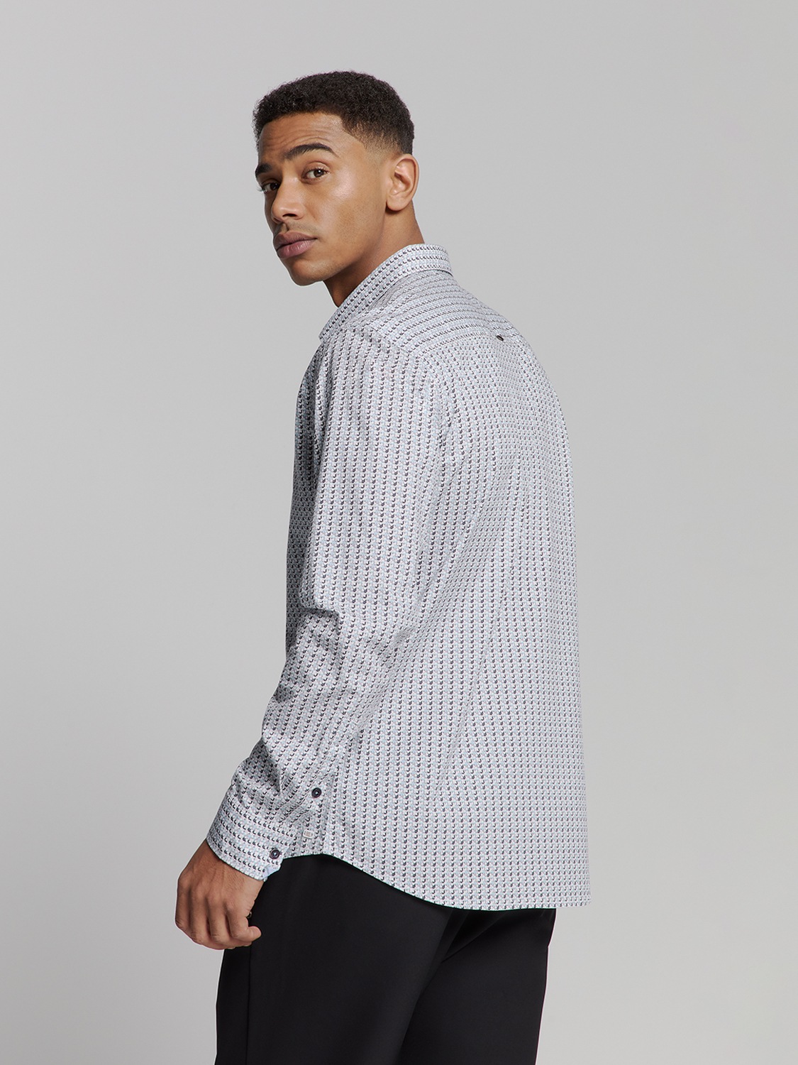 NO EXCESS Langarmhemd »No Excess Bedrucktes hemd«