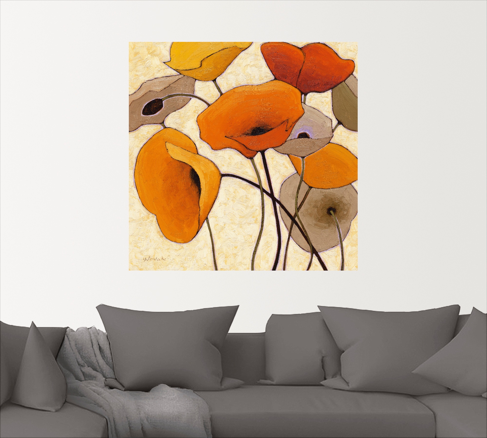 Artland Wandbild »Kürbismohn III«, Blumen, (1 St.), als Leinwandbild, Wandaufkleber in verschied. Größen