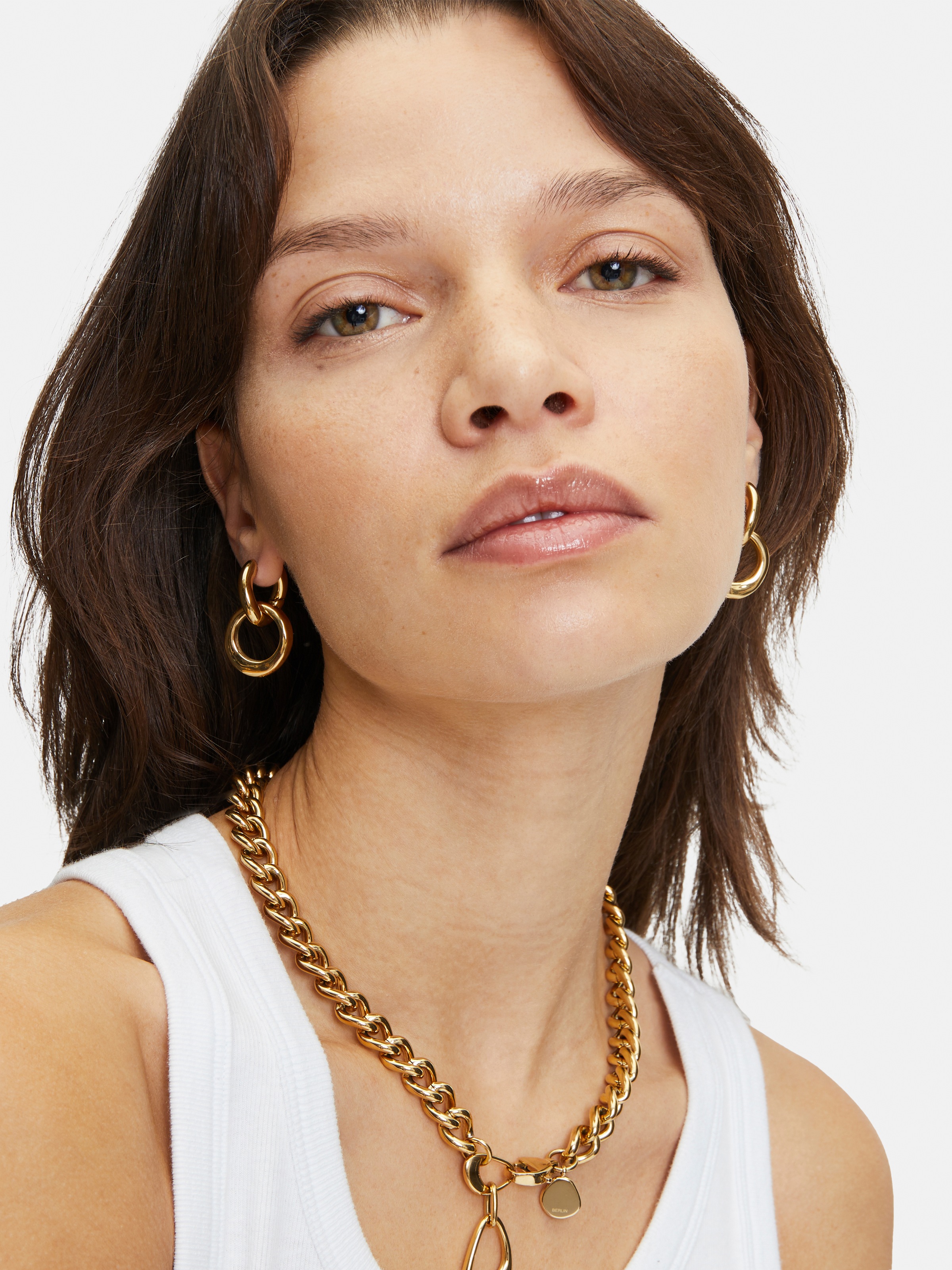 Liebeskind Berlin Paar Creolen »Schmuck Geschenk Edelstahl Ohrringe The Organic«, Einhänger abnehmbar