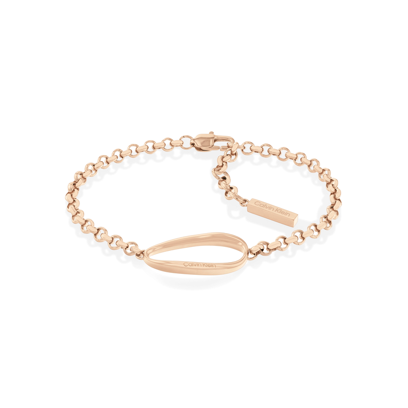 CALVIN KLEIN Armband »Schmuck Edelstahl Armschmuck Erbskette SCULPTURAL« roségoldfarben 19,5 cm CK Schmuck - Damenarmschmuck