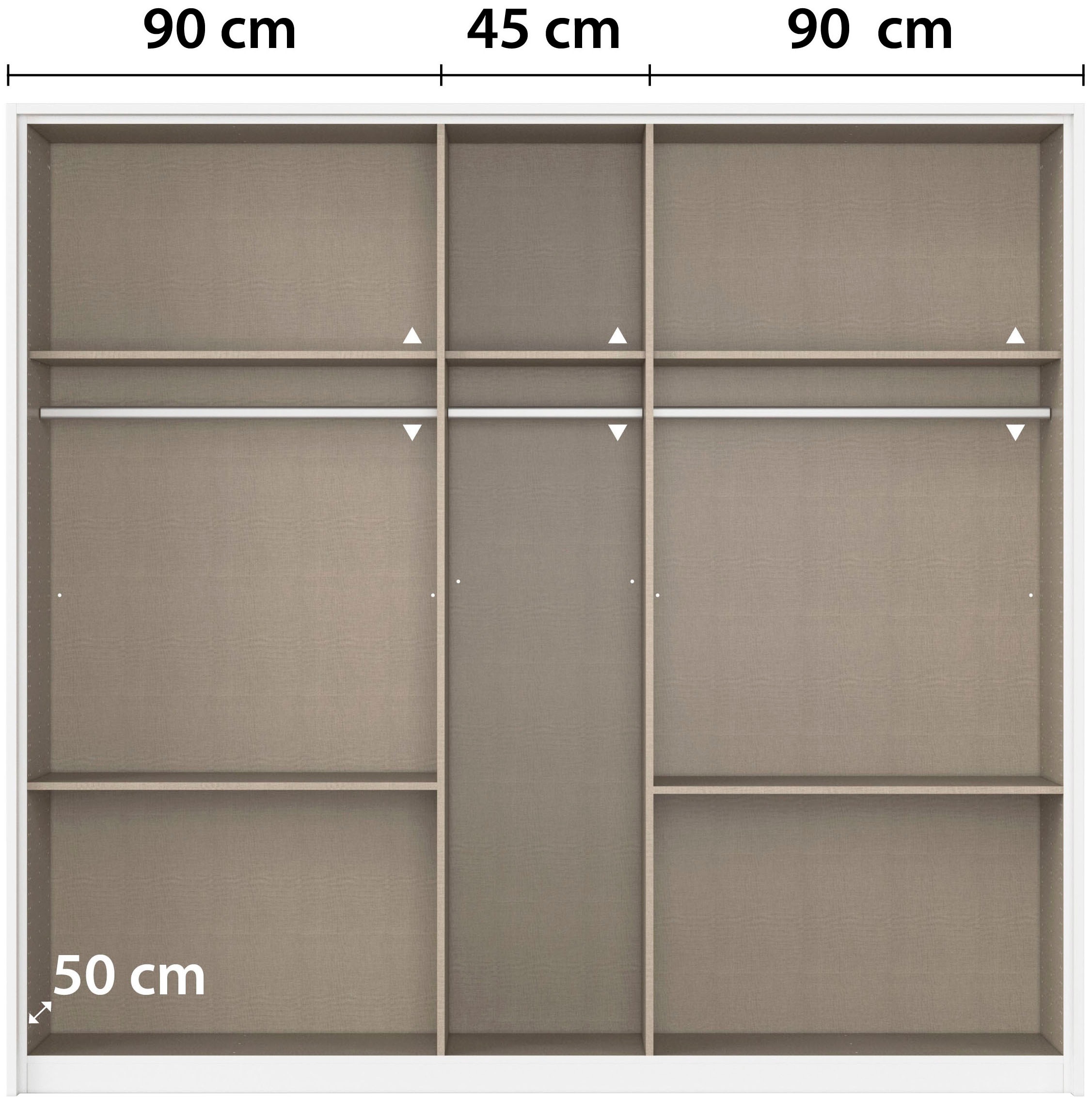 rauch Drehtürenschrank »Kleiderschrank Schrank Garderobe Wäscheschrank WILDBERG« Breiten 230/275 cm, Höhen 212/231 cm,  mit 6 Schubladen, obere Schublade mit Holz-Einteilung MADE IN GERMANY