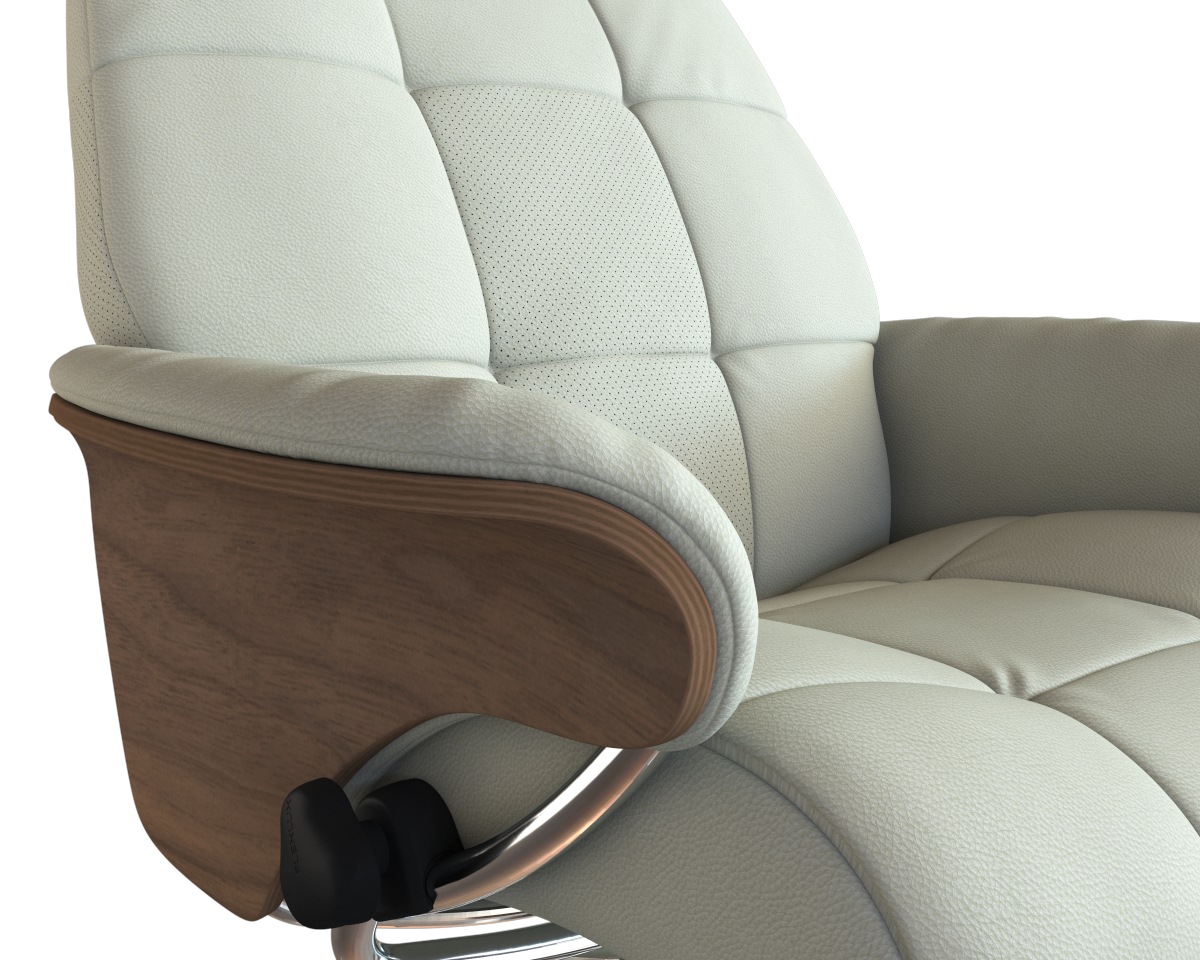 FLEXLUX Relaxsessel »Skagen, Funktionssessel, Premium-Komfort, Armlehnen, Drehbar, Scandi«, Rücken- und Kopfteilverstellung, Fuß Alu, Armlehne Eiche, Drehbar