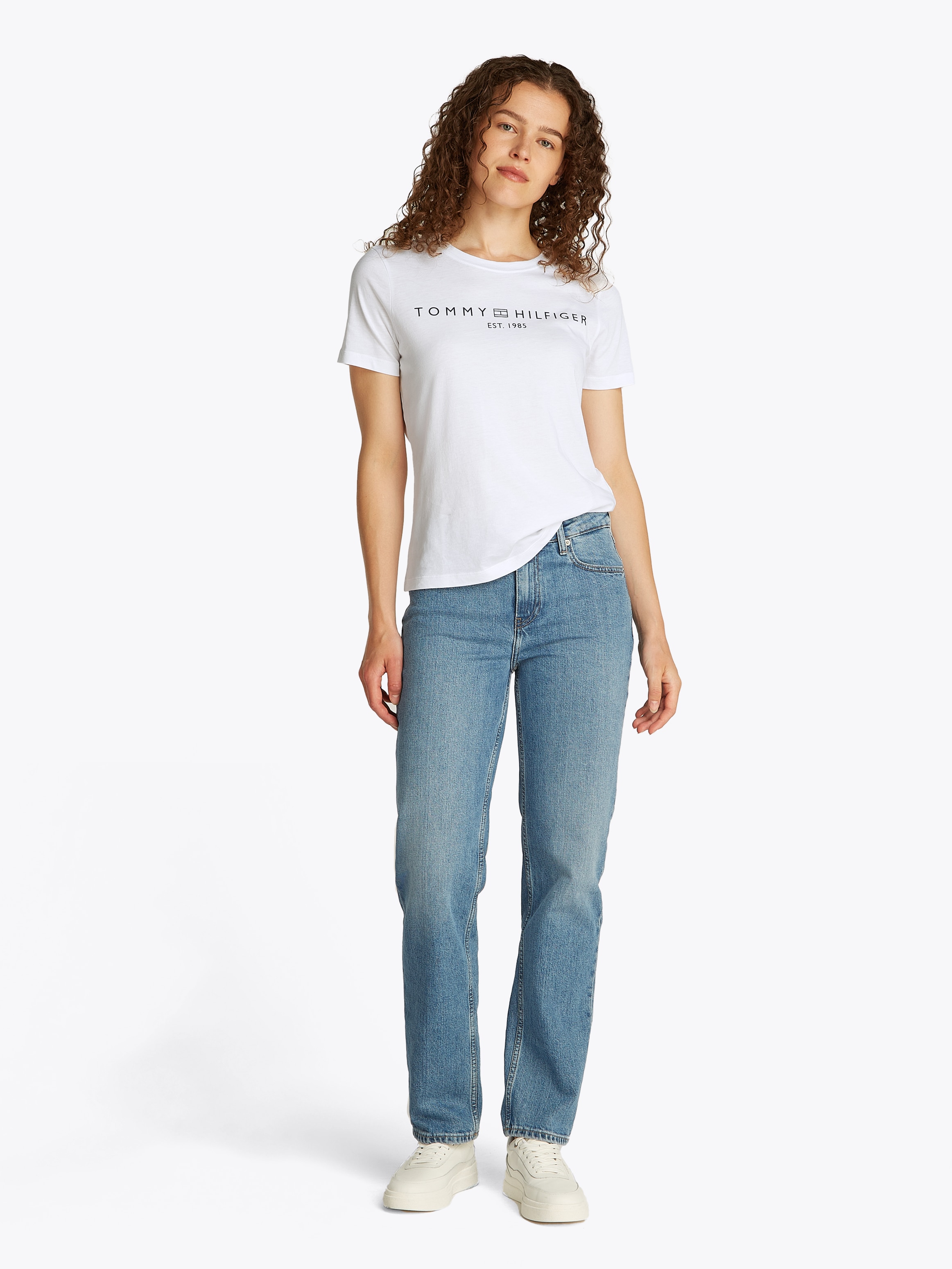 Tommy Hilfiger T-Shirt »REG CORP LOGO C-NK SS«, mit Logoschriftzug