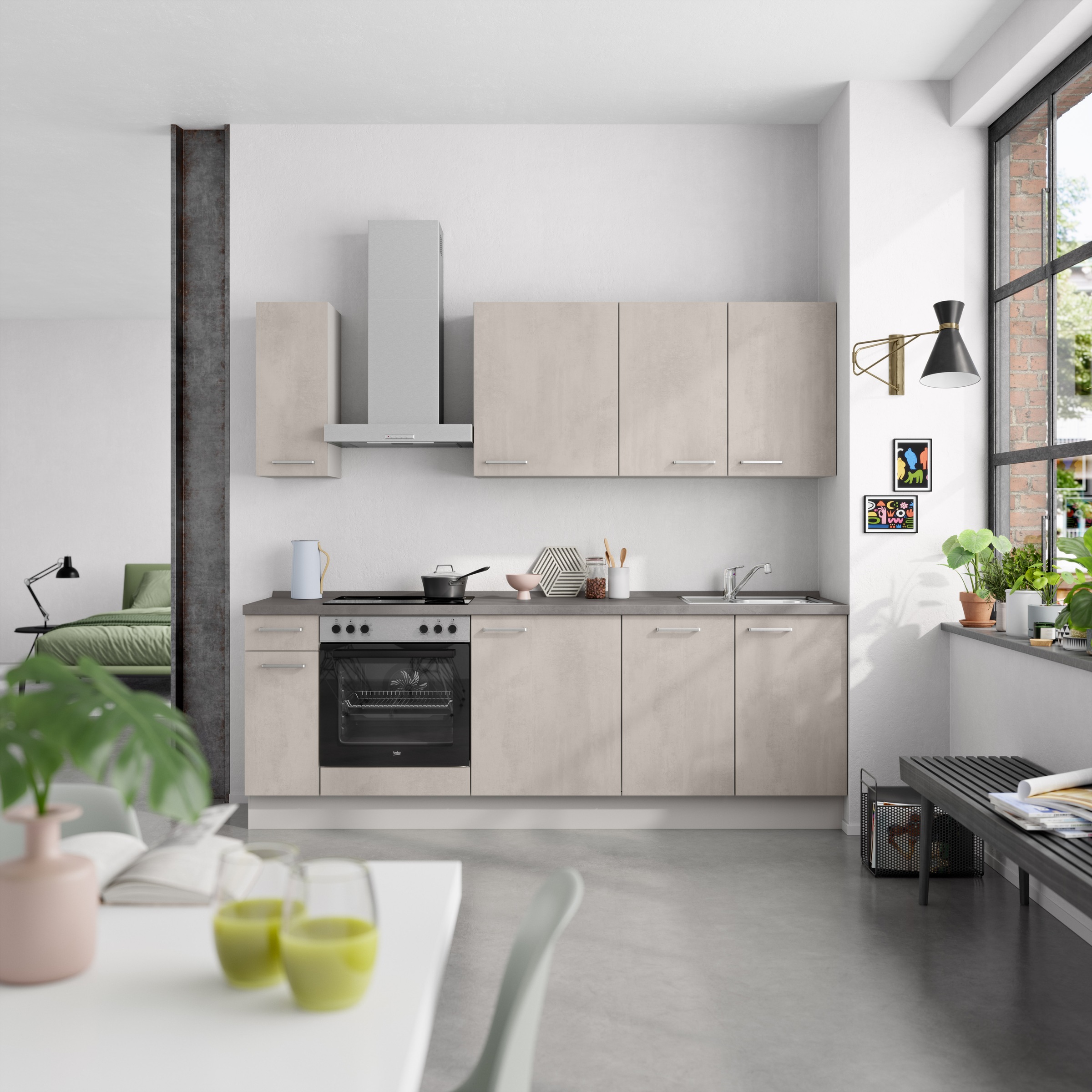 nobilia® Küchenzeile »"Riva I"«, vormontiert, Ausrichtung wählbar, Breite 240 cm, wahlw. mit E-Geräten