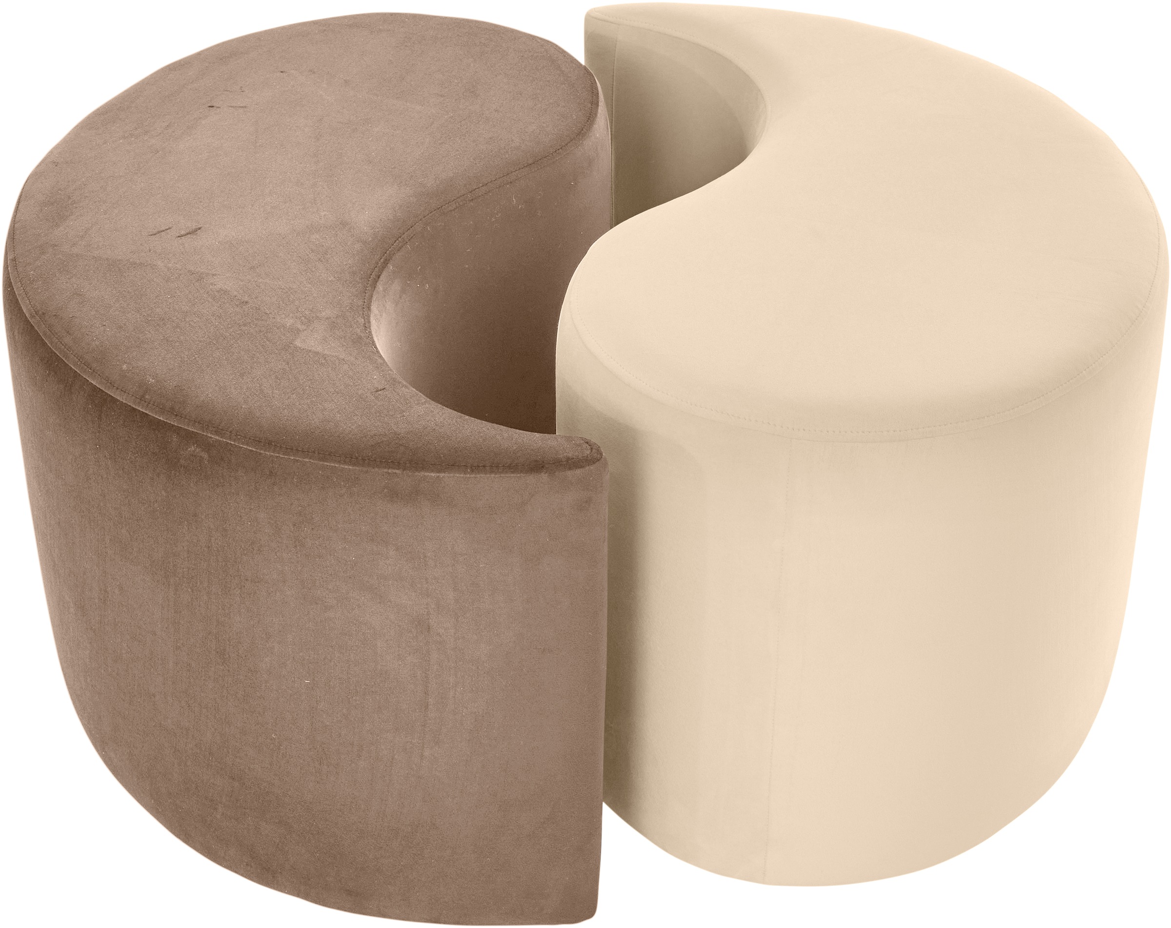 Home affaire Polsterhocker »Yin&Yang Durchmesser 82cm«, 2teilig, einzeln stellbar oder Yin-Yang-Optik