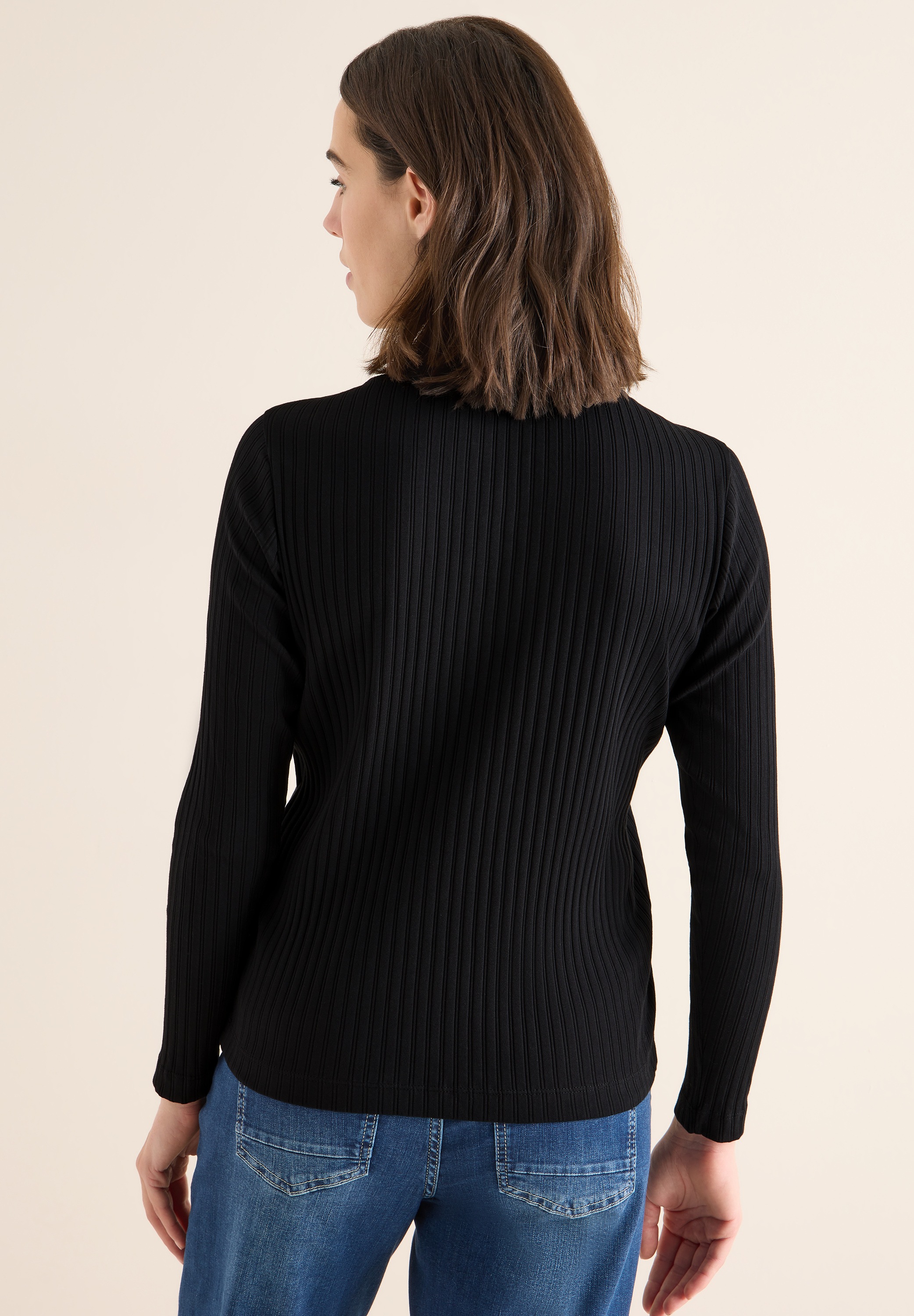Cecil Langarmshirt mit Ripp-Struktur