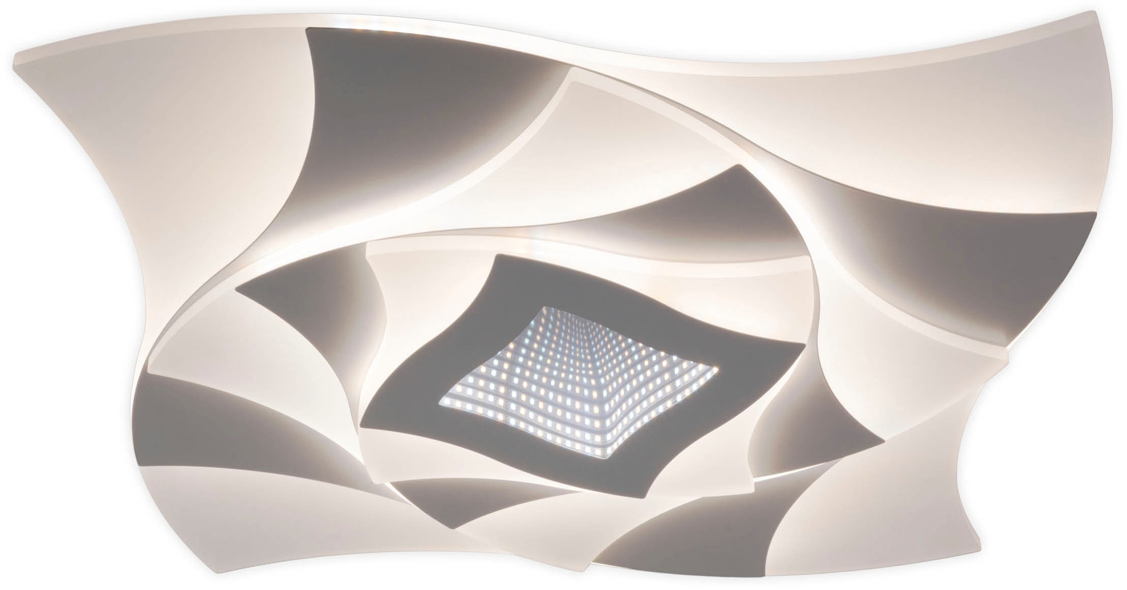 näve LED Deckenleuchte »Liora« LED-Modul 1 Stk. warmweiß - kaltweiß 3D-Effekt, CCT, Memory, Nachtlicht, dimmbar per Fernbedienung, weiß