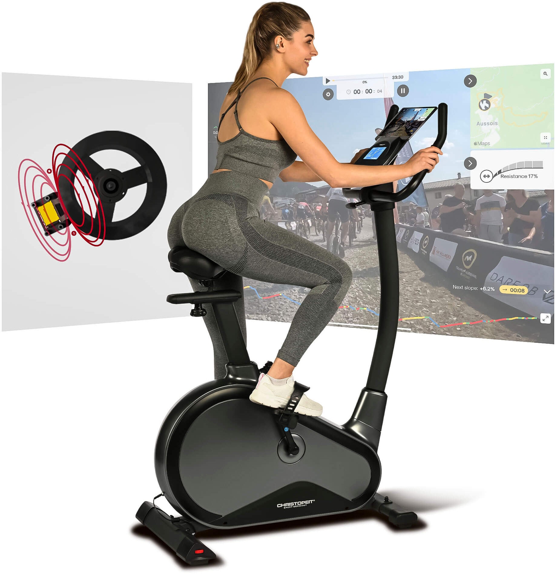 Christopeit Sport® Ergometer »EM 8000«, (Kinomap App kompatibel), Kinomap App kompatibel