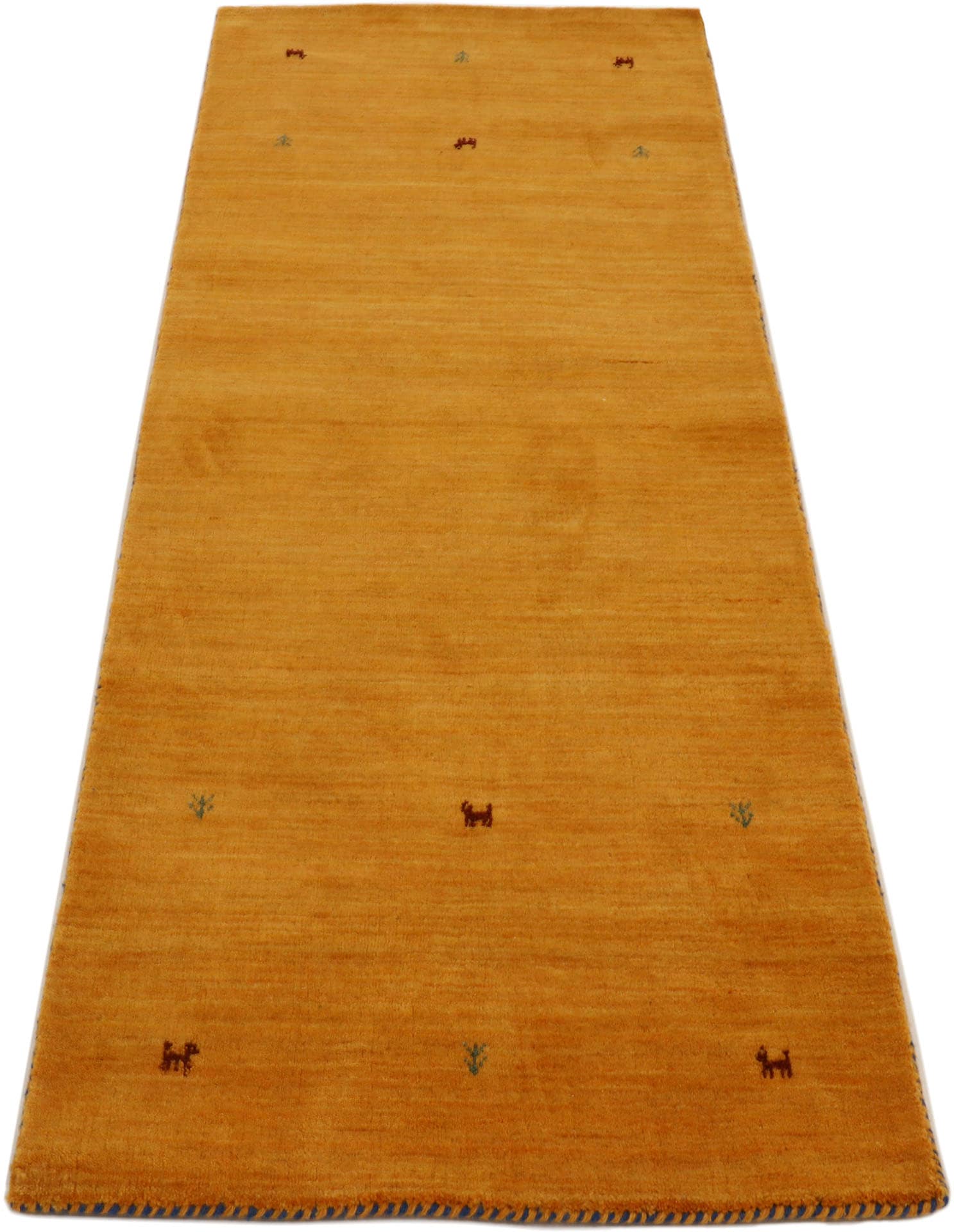 carpetfine Wollteppich »Gabbeh Uni, auch als Läufer erhältlich«, rechteckig, 15 mm Höhe, reine Wolle, handgewebt, Gabbeh Loom Tiermotiv, große Farbauswahl