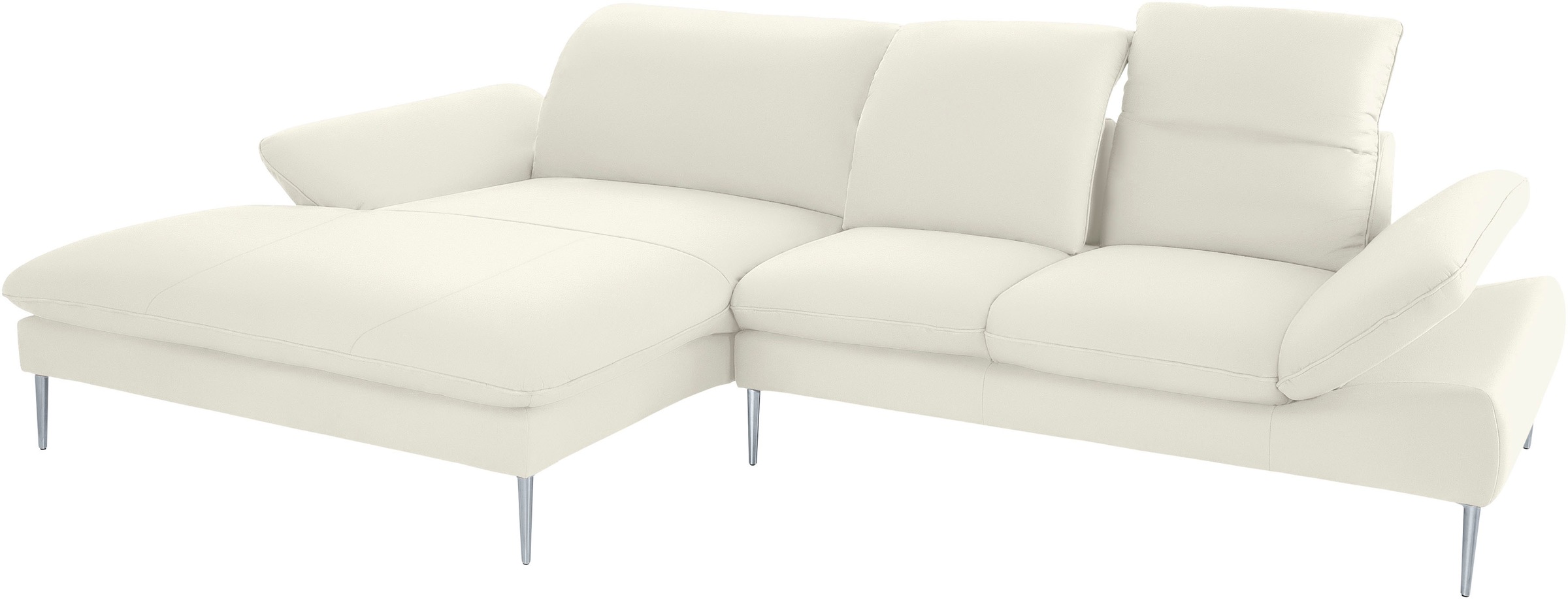 W.SCHILLIG Ecksofa »enjoy&MORE, Designsofa, elegant und bequem, L-Form«, mit Sitztiefenverstellung, Füße silber matt, Breite 310 cm
