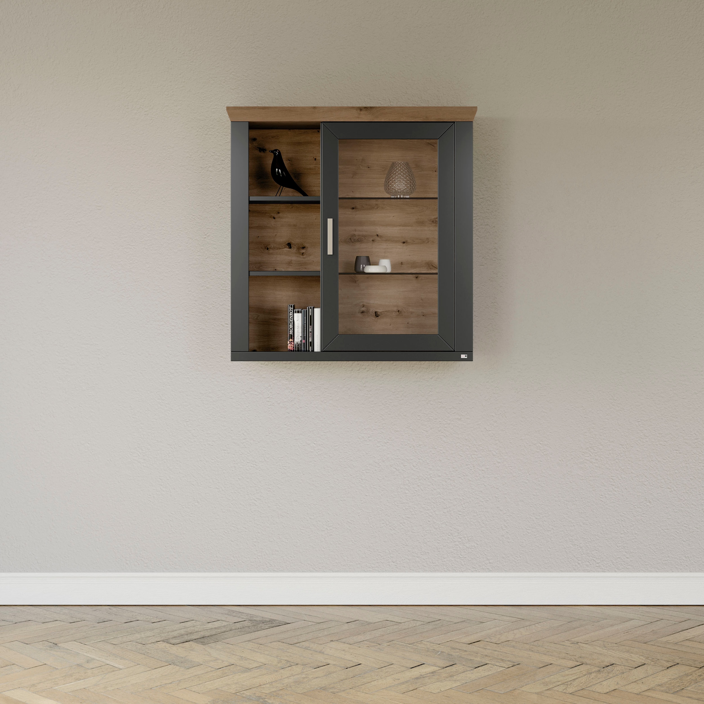 set one by Musterring Hängeschrank »York« Typ 21, mit Glastür, offene Fäche günstig online kaufen