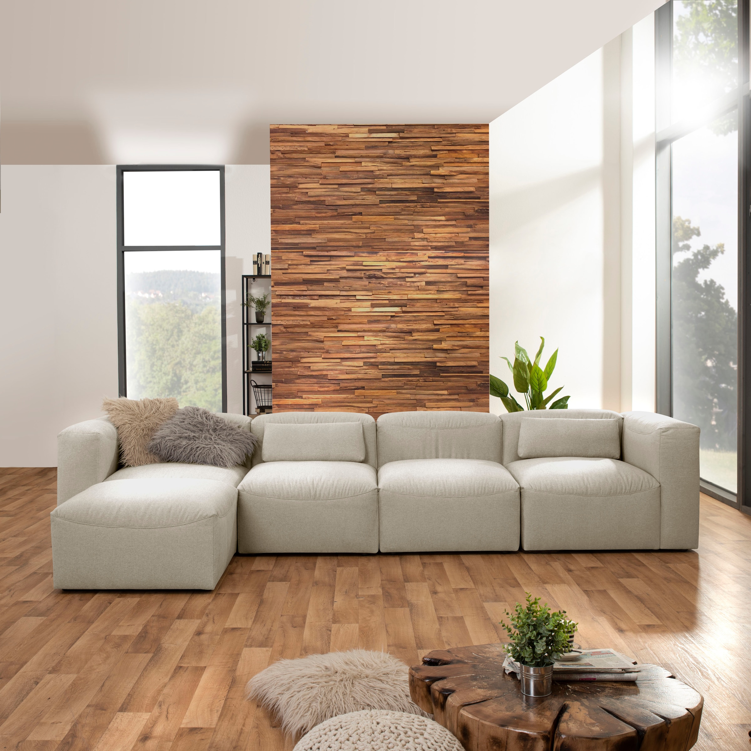 Max Winzer® Ecksofa »Lena«, (Spar-Set, 5 St.), Sofa-Set 07 aus 5 Sitz-Elementen, individuell kombinierbar