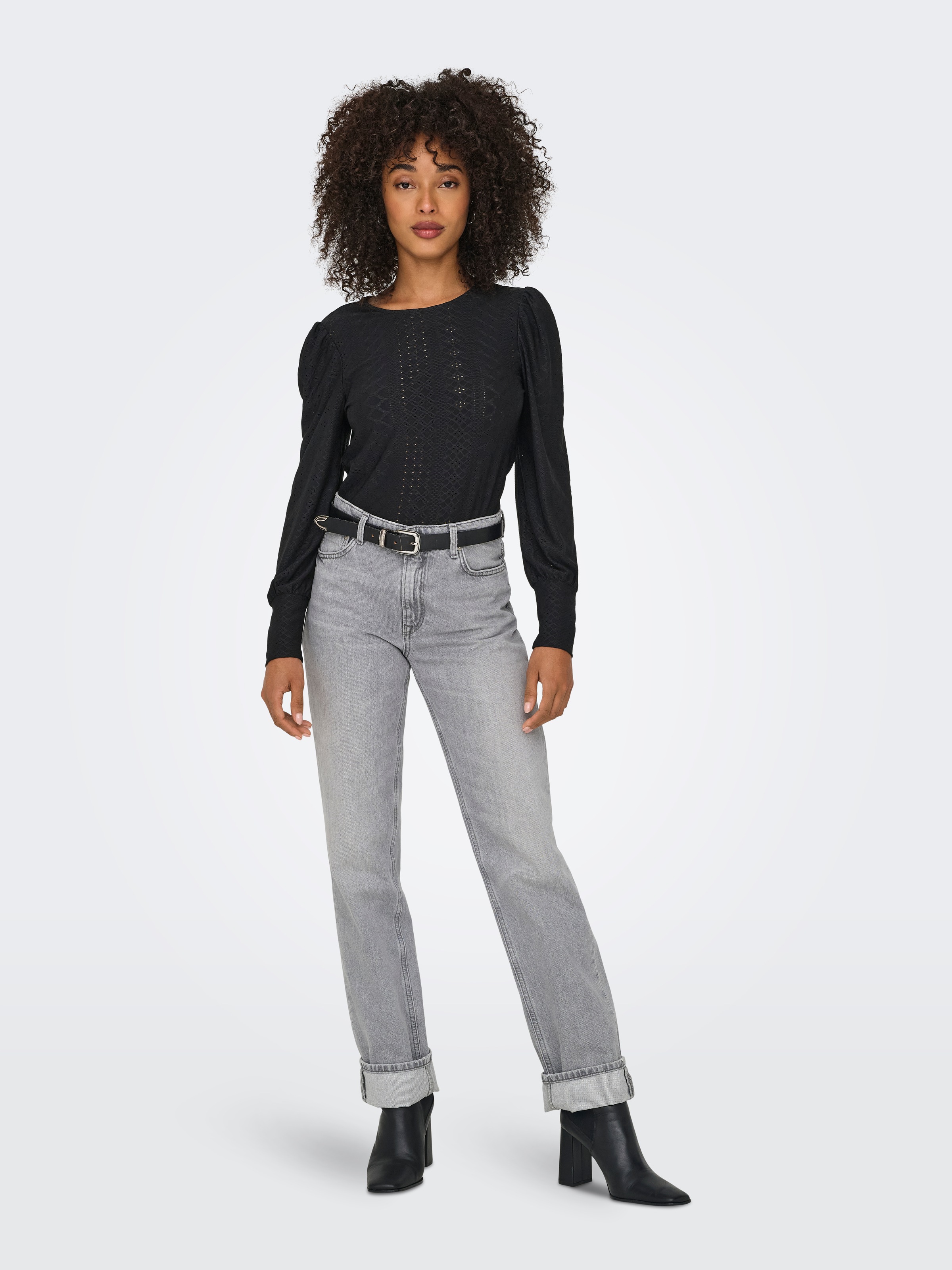 ONLY Blusenshirt »ONLSANDRA L/S PUFF TOP JRS NOOS«