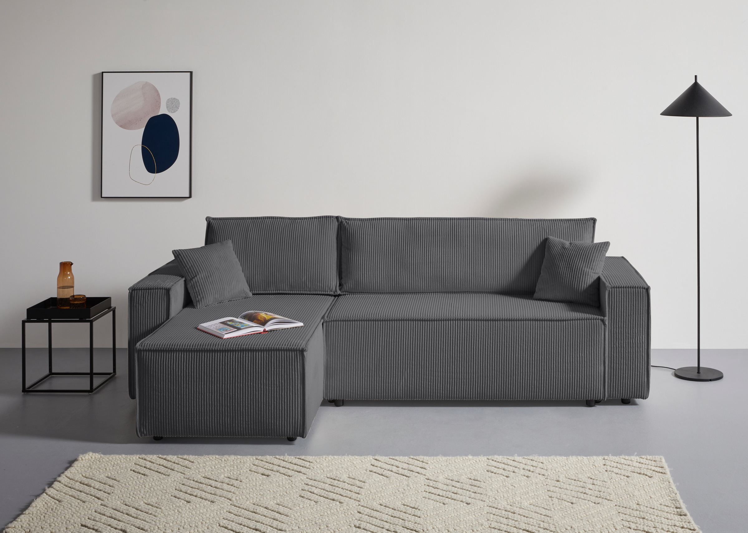 OTTO home Ecksofa »CASSI, 241cm, L-Form, Schlafsofa, Bettkasten, Boxspringf günstig online kaufen