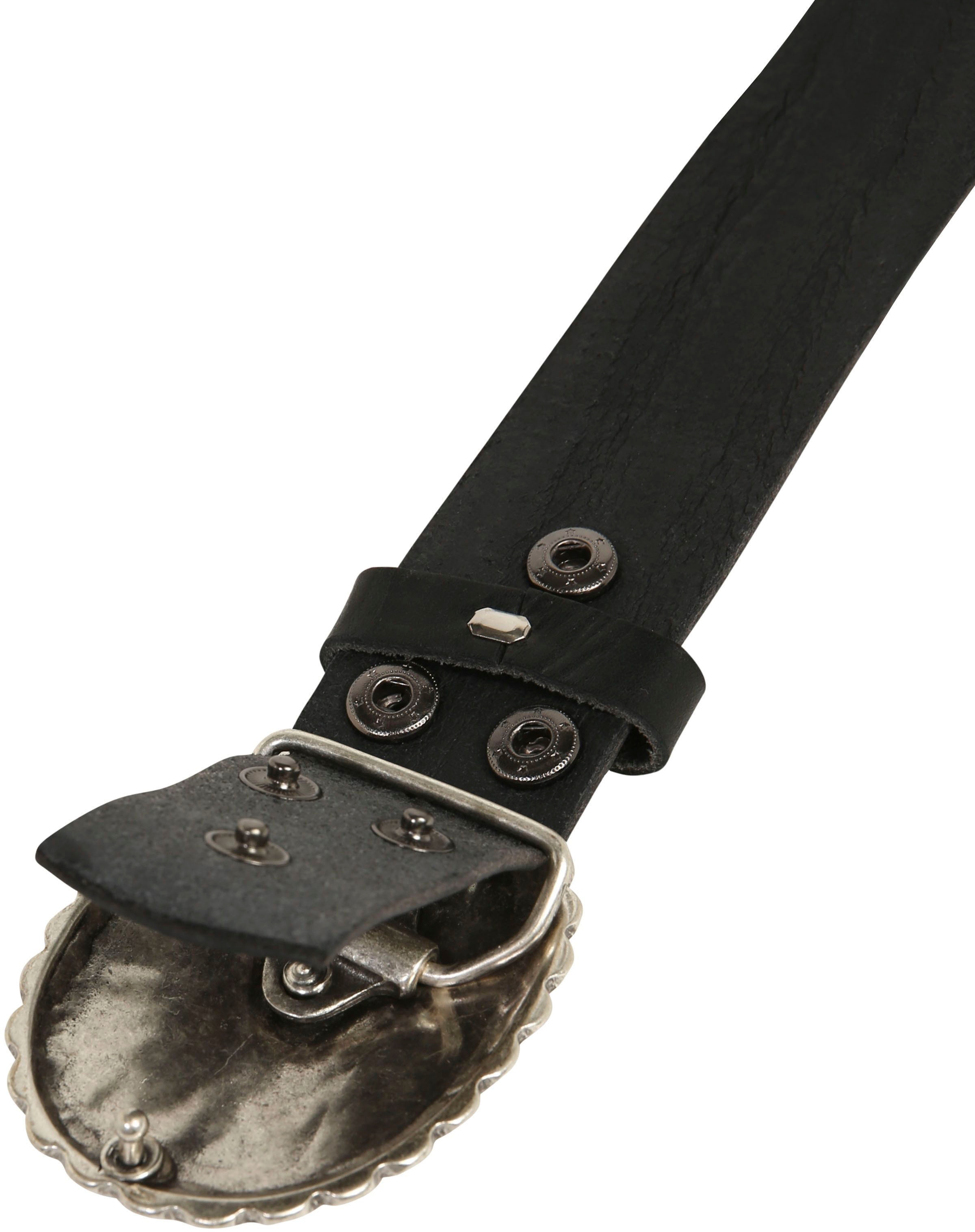 Rettungsring Gürtel Ledergürtel mit austauschbarer Schließe »Mandala Silber«