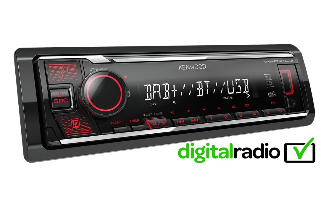 Kenwood Autoradio »KMM-BT408DAB, 1 DIN« (Bluetooth Digitalradio (DAB+) | FM-Tuner )