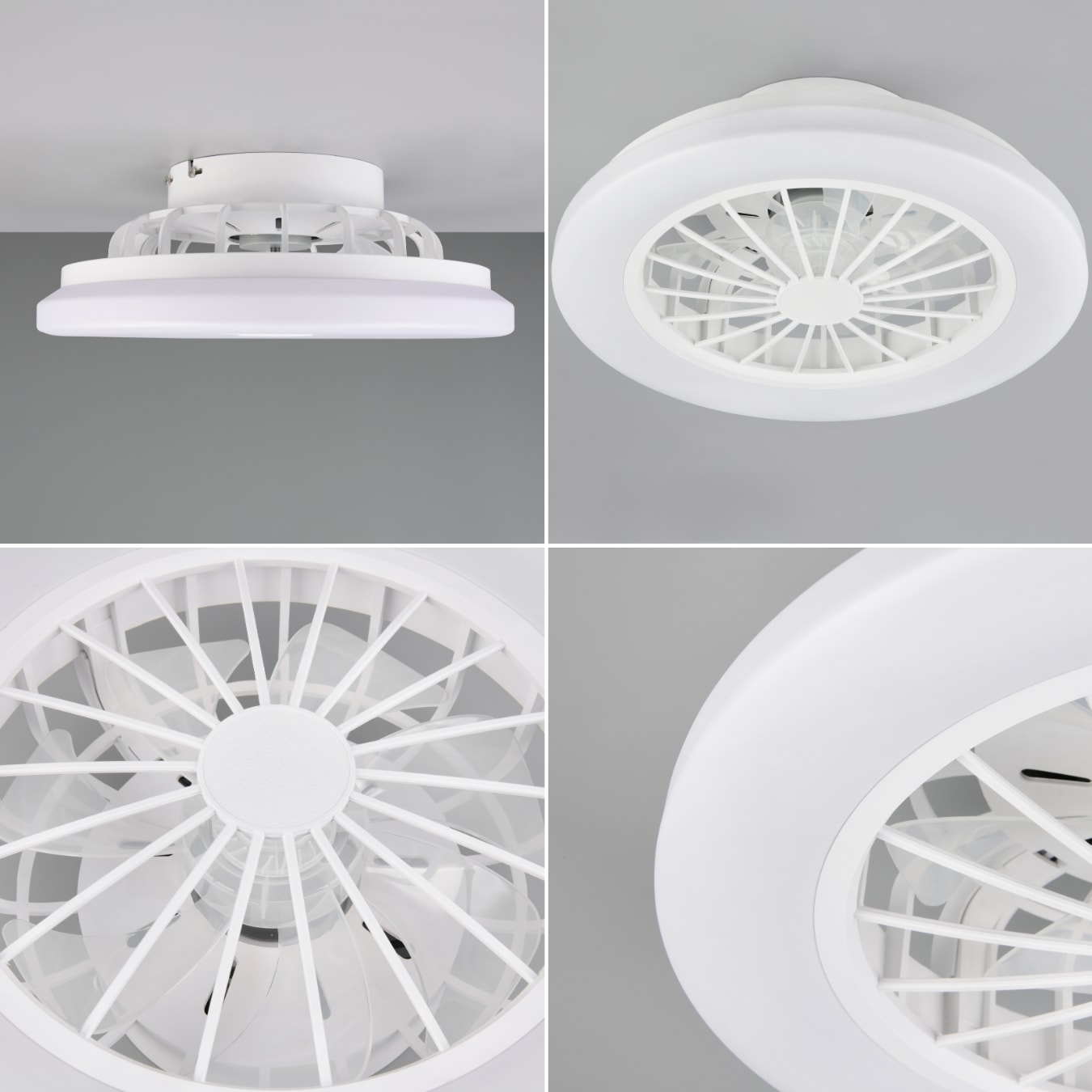 Hanseatic LED Deckenleuchte »DLVO69222RS, Deckenventilator mit Licht Ø 38cm, inkl Fernbedienung« LED-Board 1 Stk. Farbwechsler | warmweiß - kaltweiß Ventilator mit 5 Stufen, Vor- & Rücklauf, LED mit CCT Timer Nachtlicht