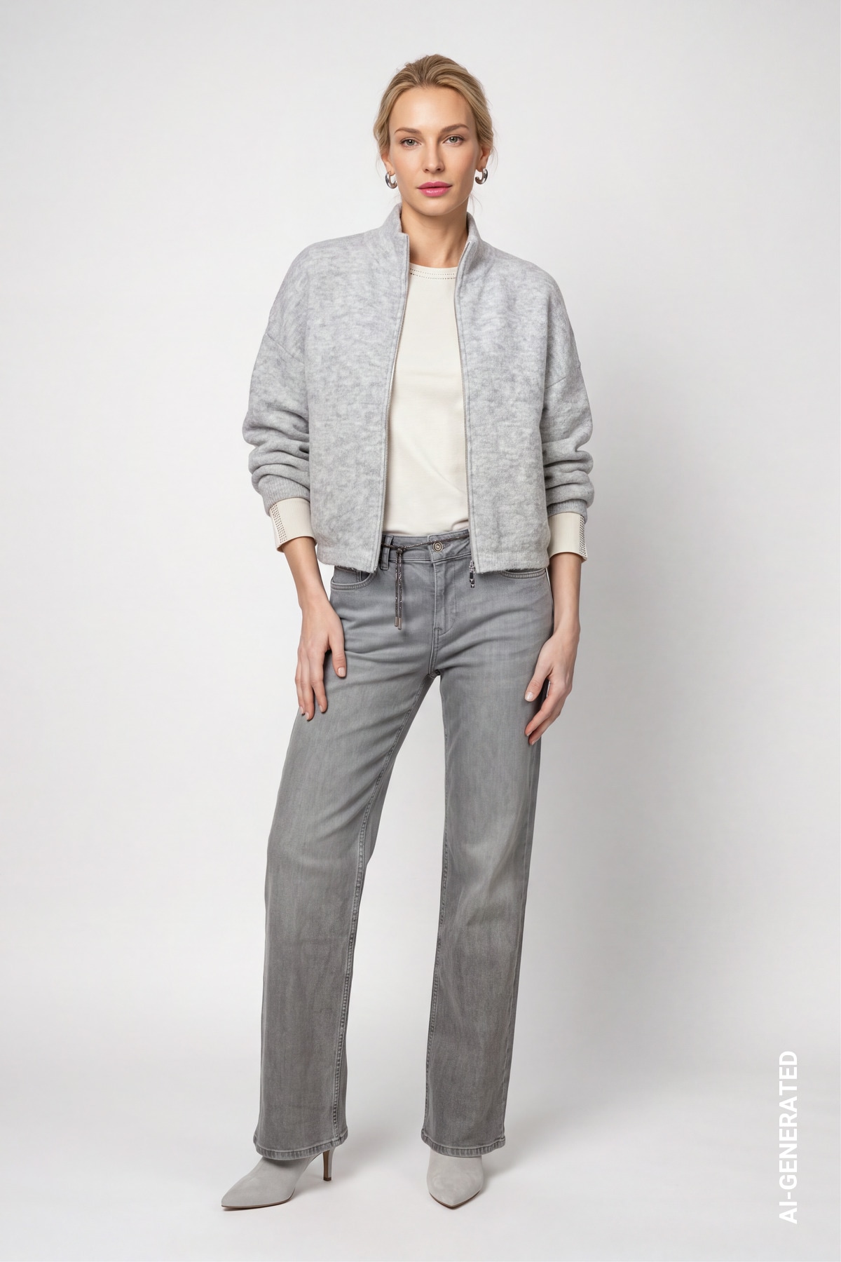 Monari Strickjacke »Jacke Strickjacke Flausch« Regular fit mit Stehkragen