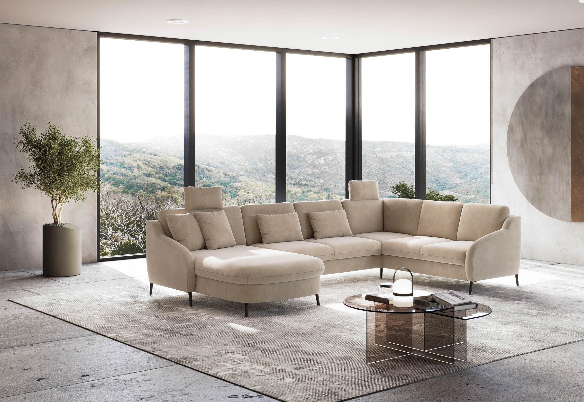 sit&more Wohnlandschaft »Soul U-Form«, wahlweise mit Bettfunktion und Bettkasten oder Schubkasten