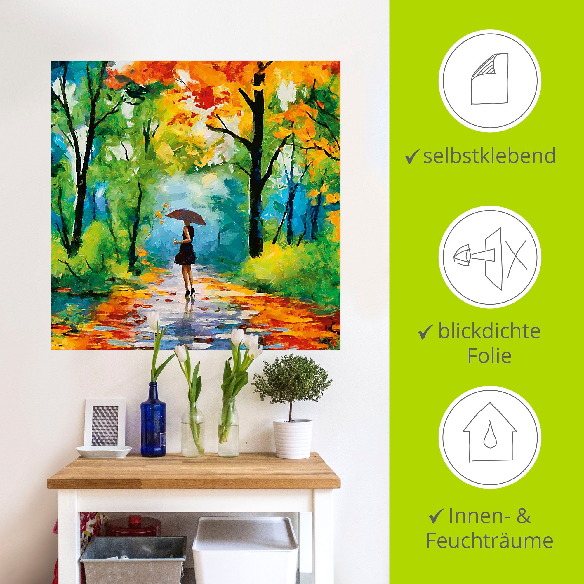Artland Wandbild »Herbstlicher Spaziergang im Park«, Vier Jahreszeiten Bilder, (1 St.), als Alubild, Outdoorbild, Leinwandbild, Poster, Wandaufkleber