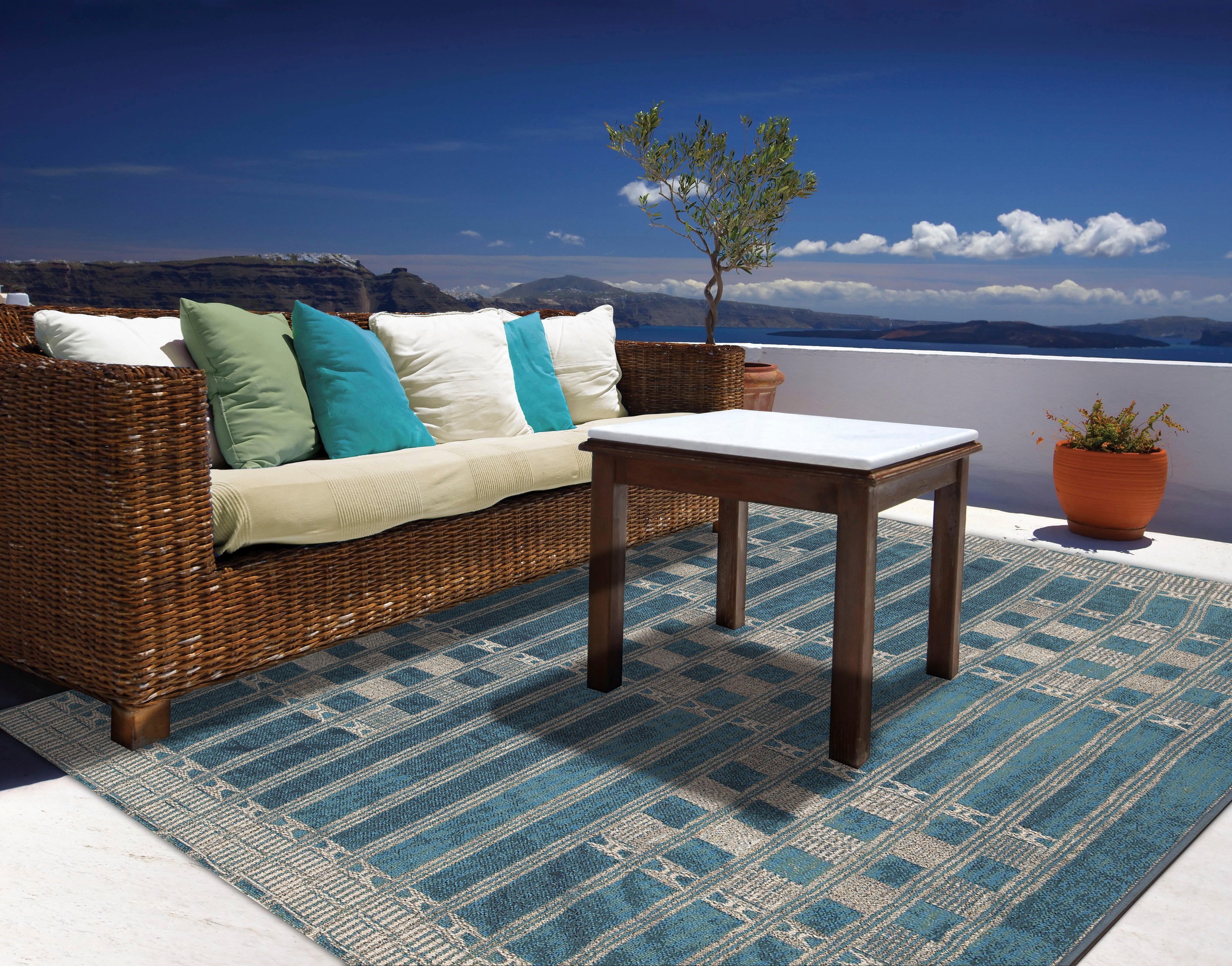 Gino Falcone Teppich »Outdoor-Africa 39«, rechteckig, 5 mm Höhe, Flachgewebe, In- und Outdoor geeignet, Wohnzimmer