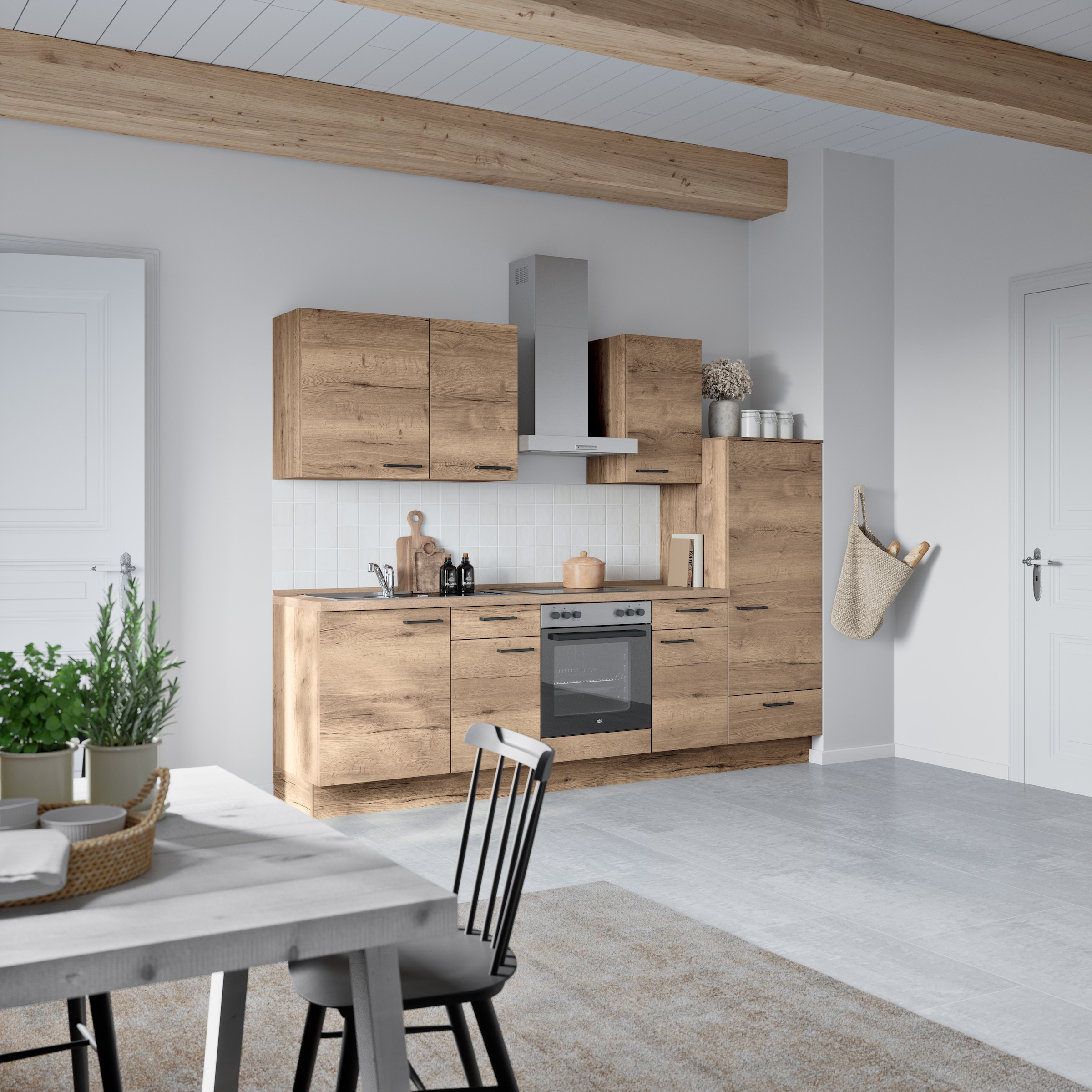 nobilia® Küchenzeile »"Structura I"« vormontiert, Ausrichtung wählbar, Breite 270 cm, wahlw. mit E-Geräten