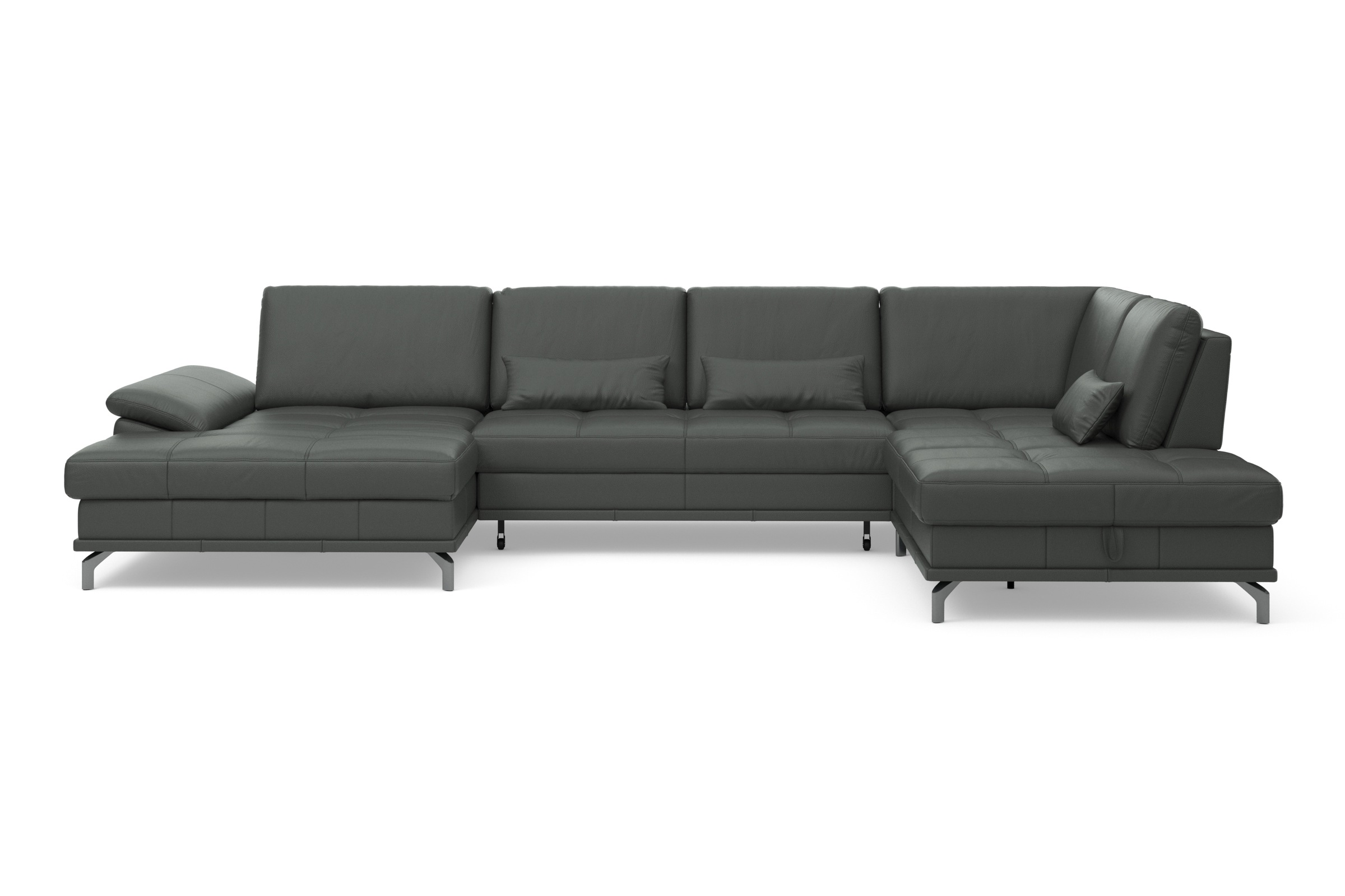 Places of Style Wohnlandschaft »Costello U-Form, B: 363 cm mit Sitztiefen-, Armteilverstellung &«, 3 Nierenkissen, optional Bettfunktion & Bettkasten