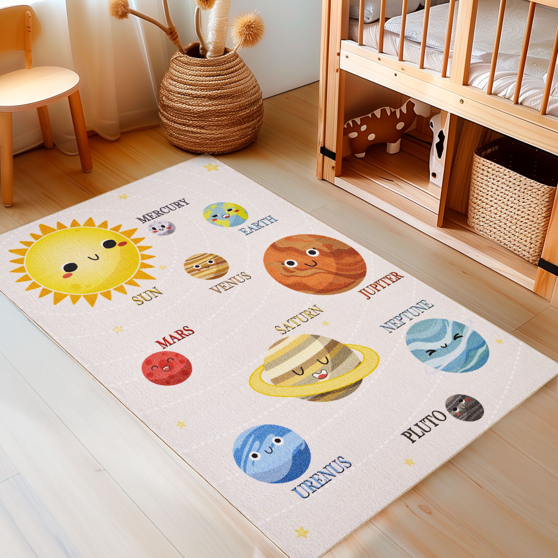 Ayyildiz Teppiche Kinderteppich »Play 2019« Rechteckig 8 Mm Höhe Rutschhemmend, Motiv Weltall, Monde, Sonnensystem, Kurzflor