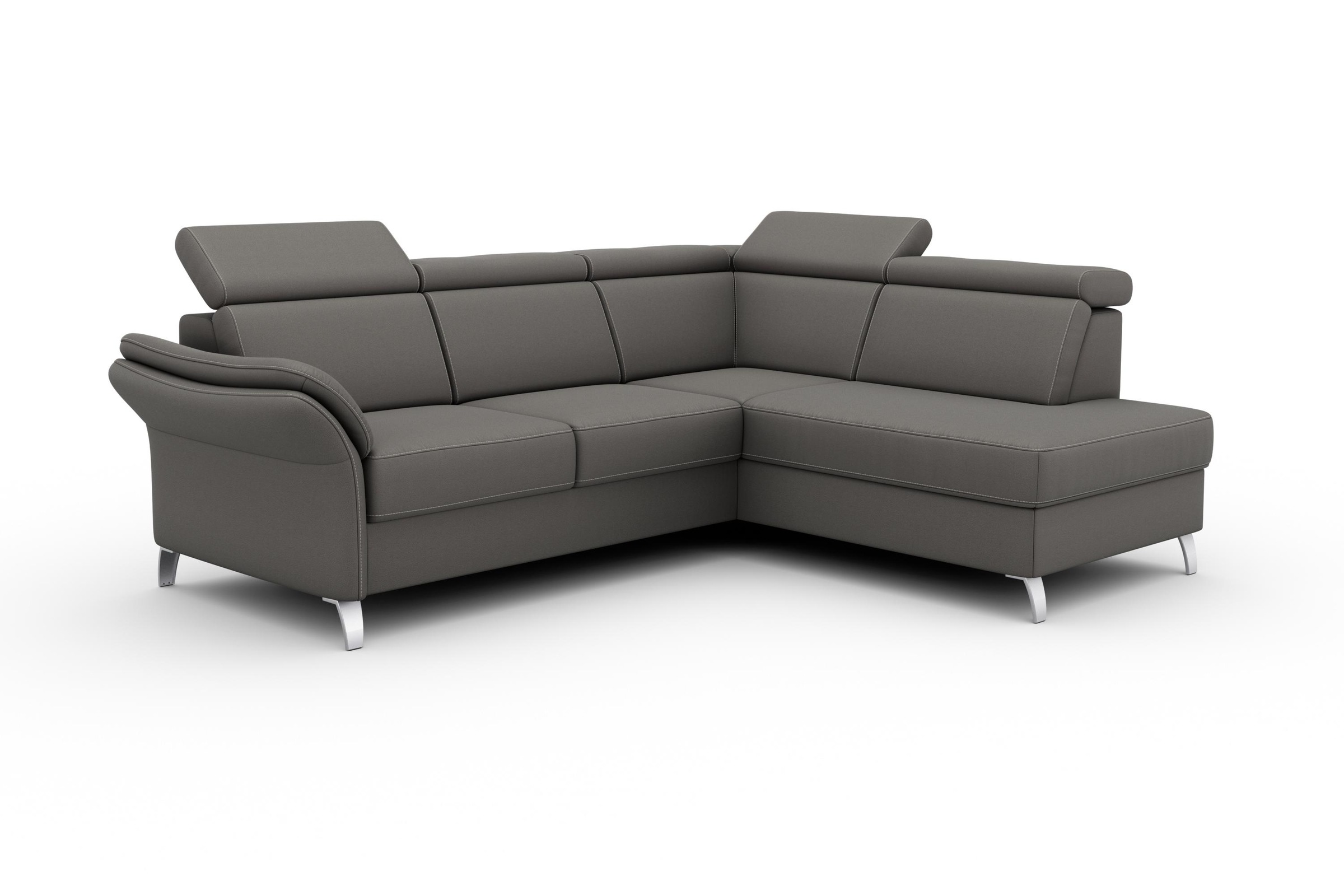 sit&more Ecksofa »Vincenzo L-Form«, inklusive Kopfteilverstellung, wahlweise mit Bettfunktion, Bettkasten