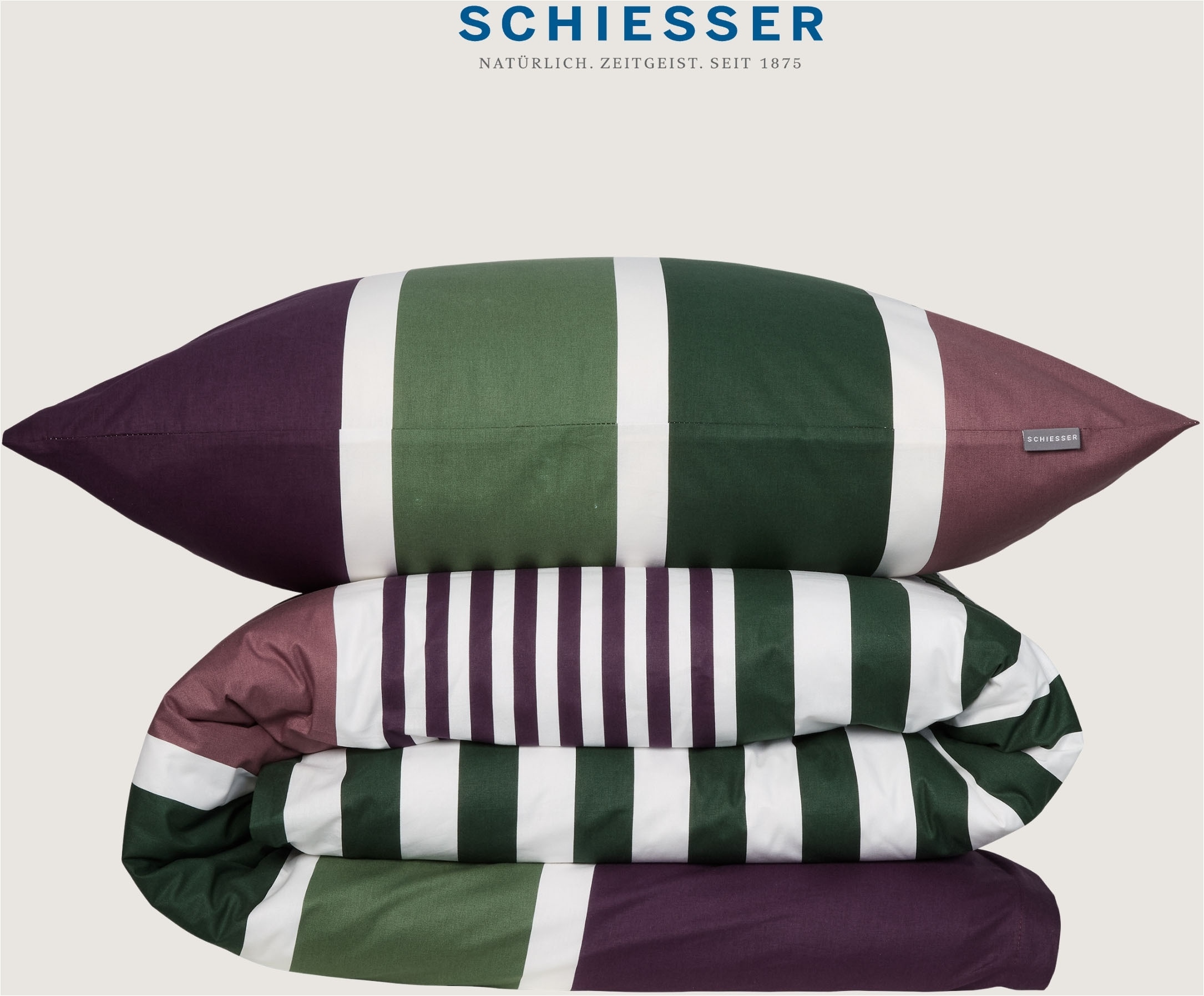 Schiesser Bettwäsche »Smarell aus weicher Baumwolle mit klassischen Blockstreifen«, Made in Green