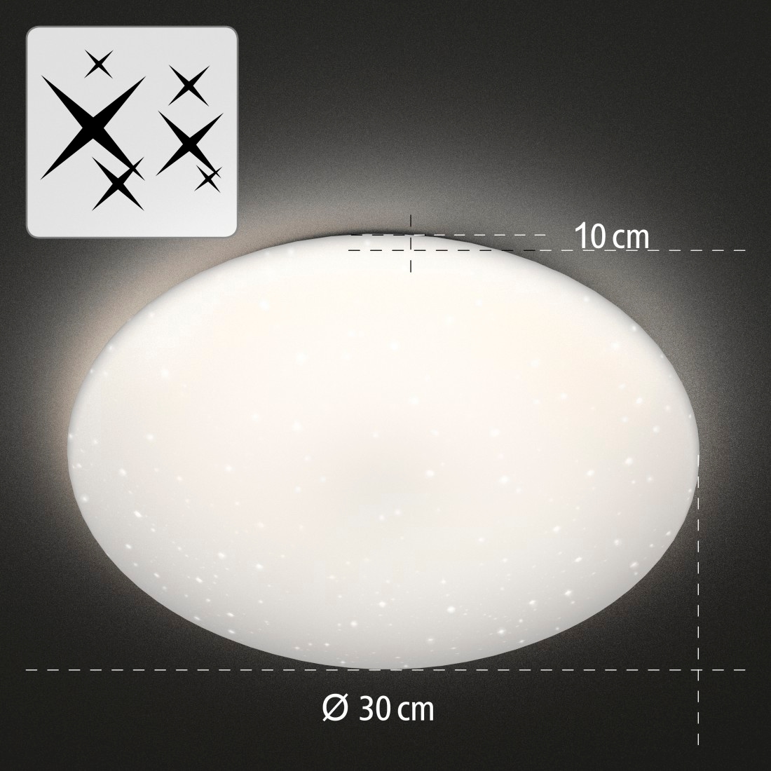 Hama Deckenleuchte »WiFi Leuchte, Lampe, gesteuert via Alexa, Google, App, Glitzer, rund«, Leuchtmittel LED-Modul | LED fest integriert