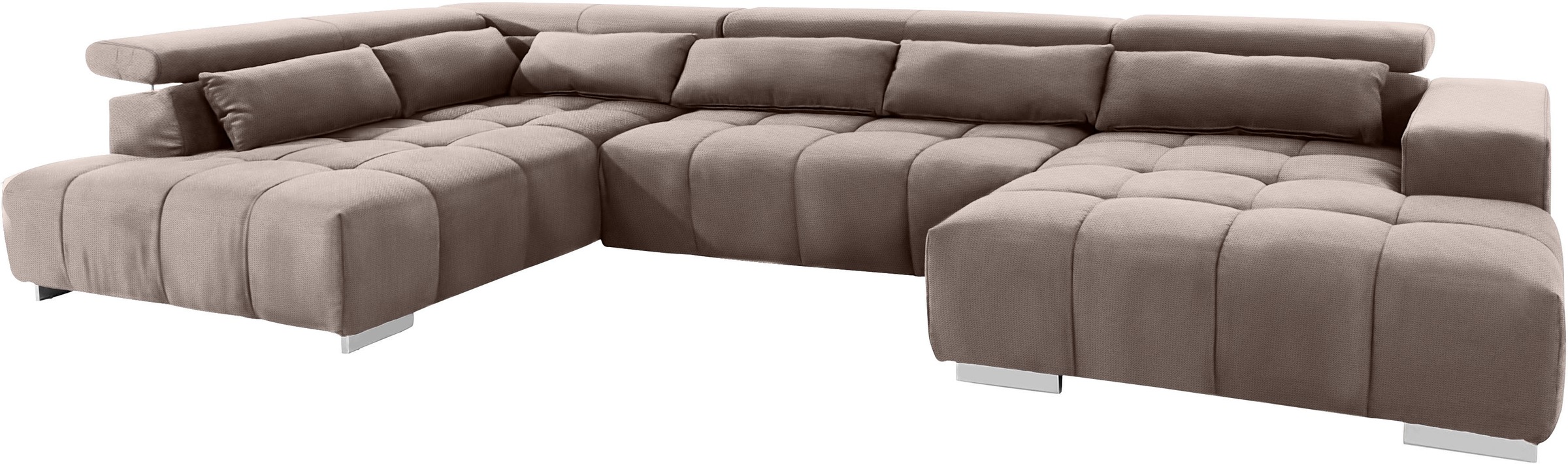 COTTA Wohnlandschaft »Orion U-Form«, mit Kopfteilverstellung & 6 Nierenkissen