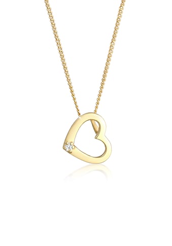 Elli DIAMONDS Collierkettchen »Herz Liebe Diamant (0.015 ct.) Love 585 Gelbgold« kaufen
